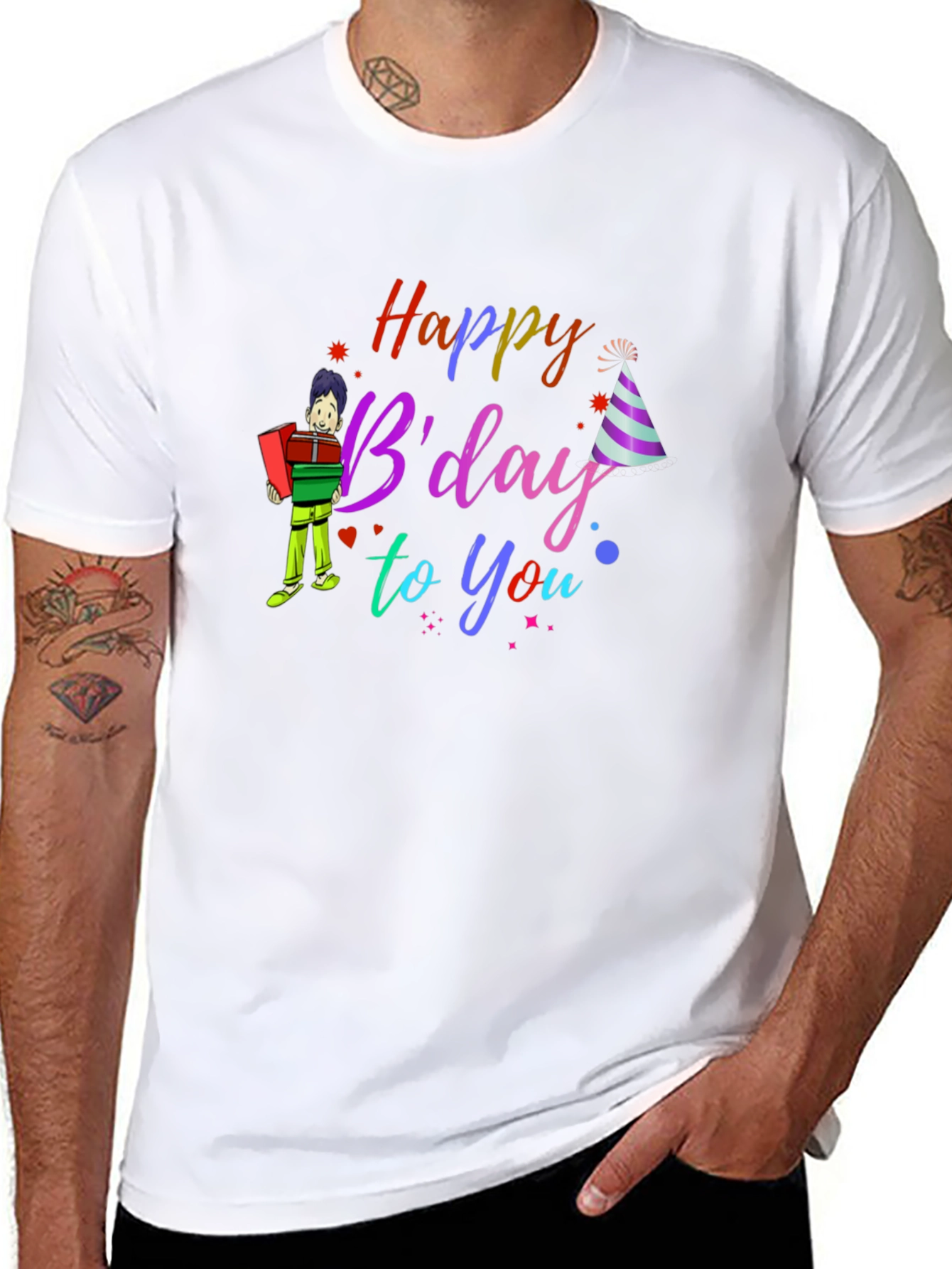 Black Happy B'day to You T-Shirt view 8