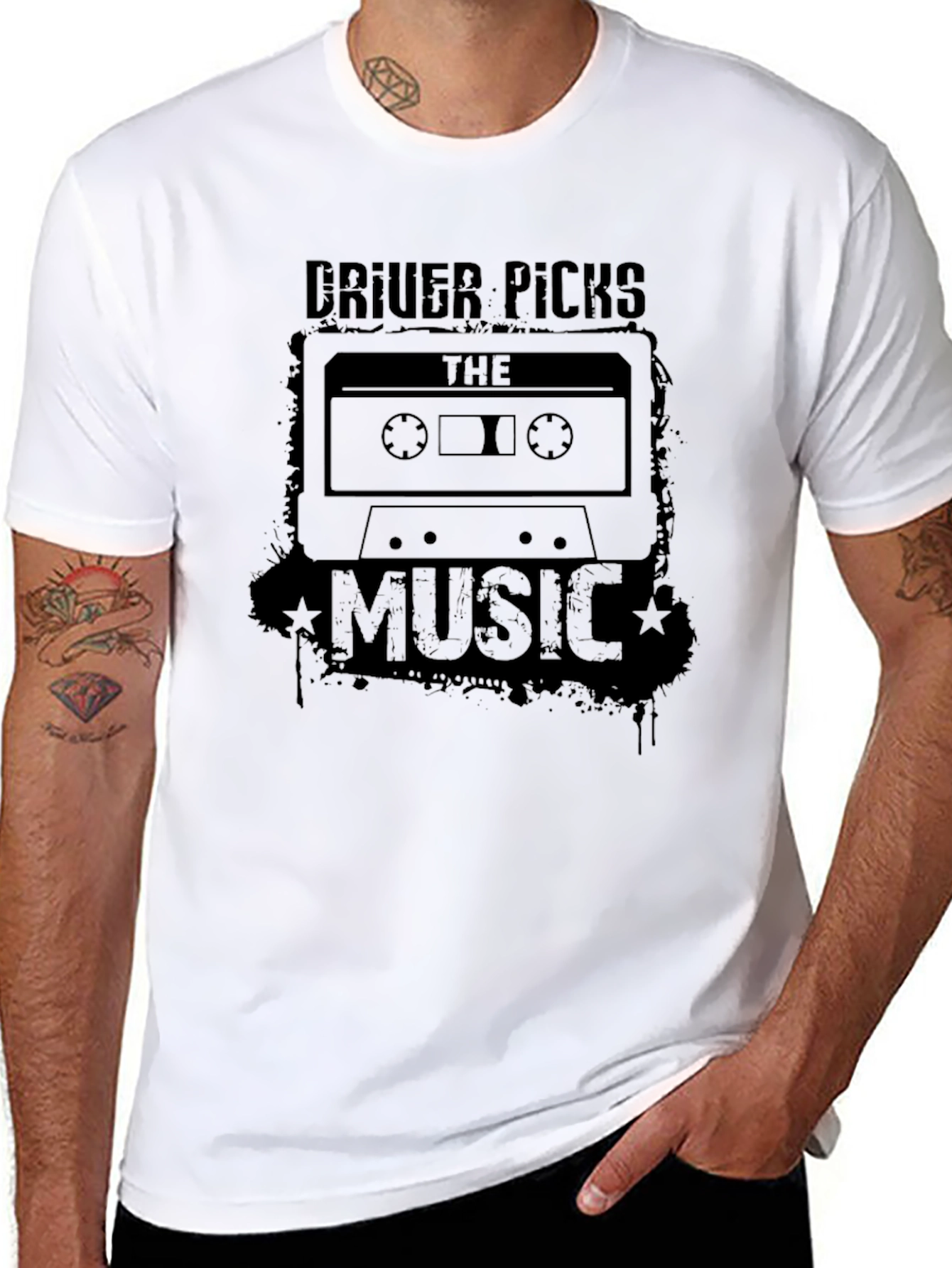 Black Driver Picks the Music Cassette Tape Graphic Tee view 8