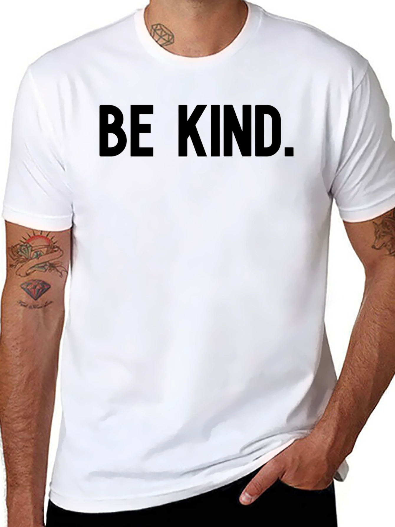 Black Be Kind Graphic T-Shirt - Short Sleeve Crew Neck Tee view 8