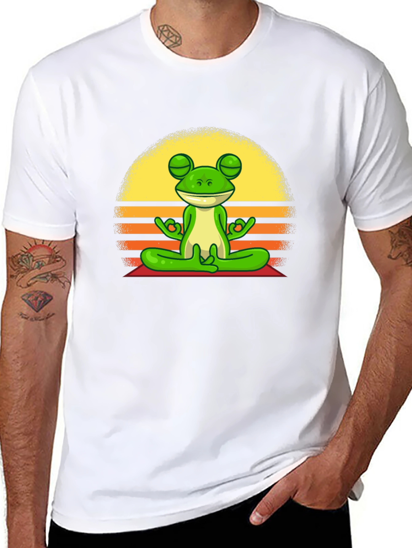 Black Meditating Frog T-Shirt - Zen Vibe Tee view 8