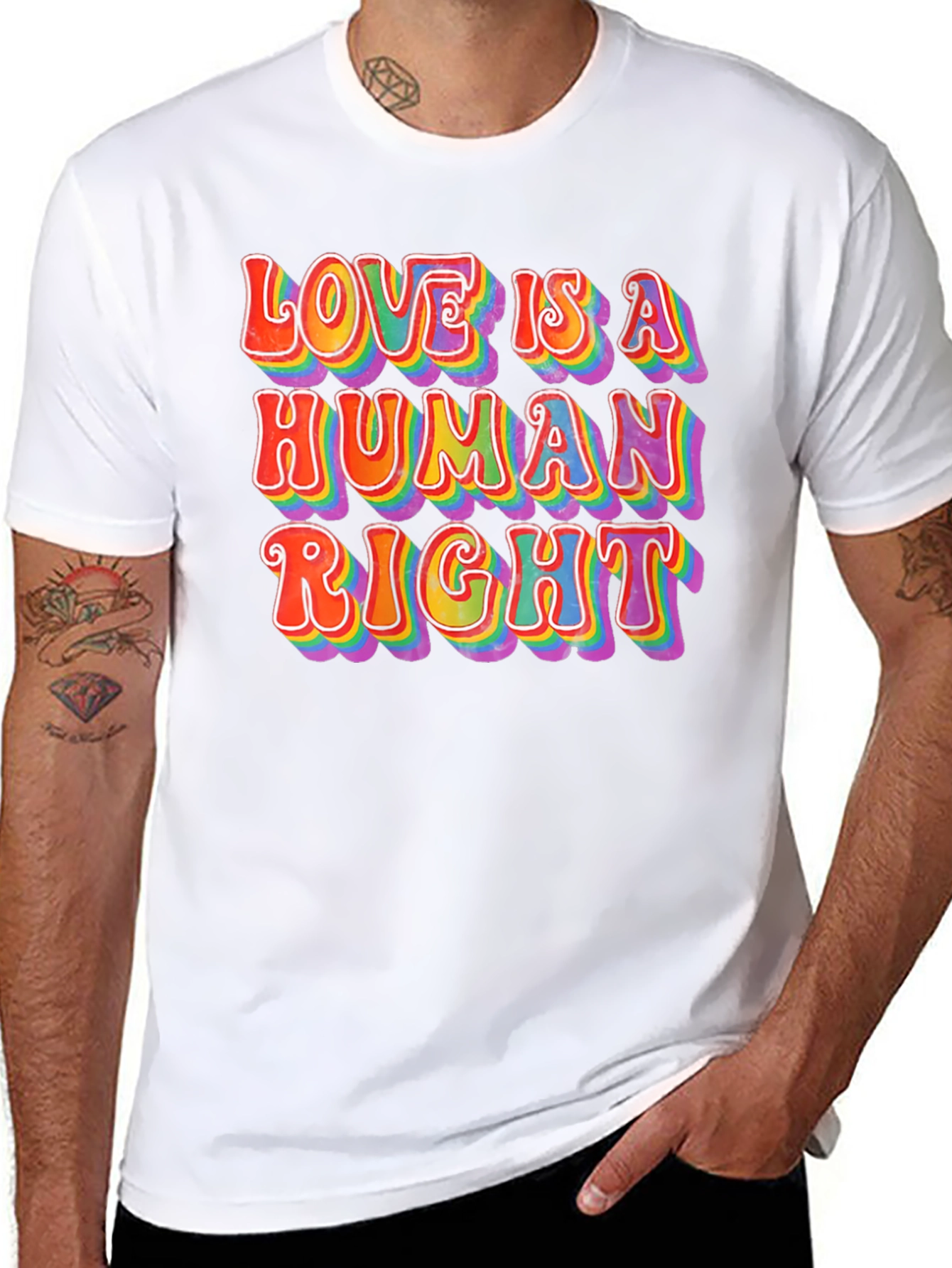 Black Love is a Human Right T-Shirt - Retro LGBT Pride Tee view 8