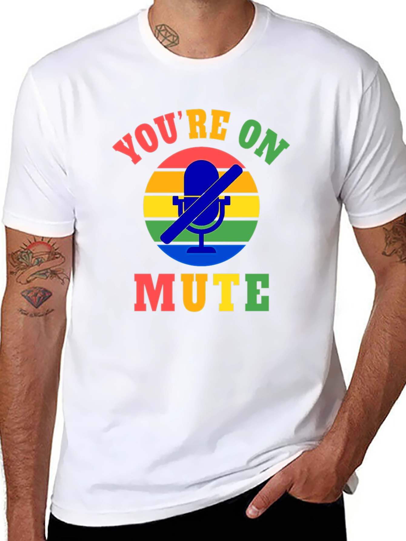 Black You're On Mute T-Shirt - Funny Zoom Call Shirt view 8