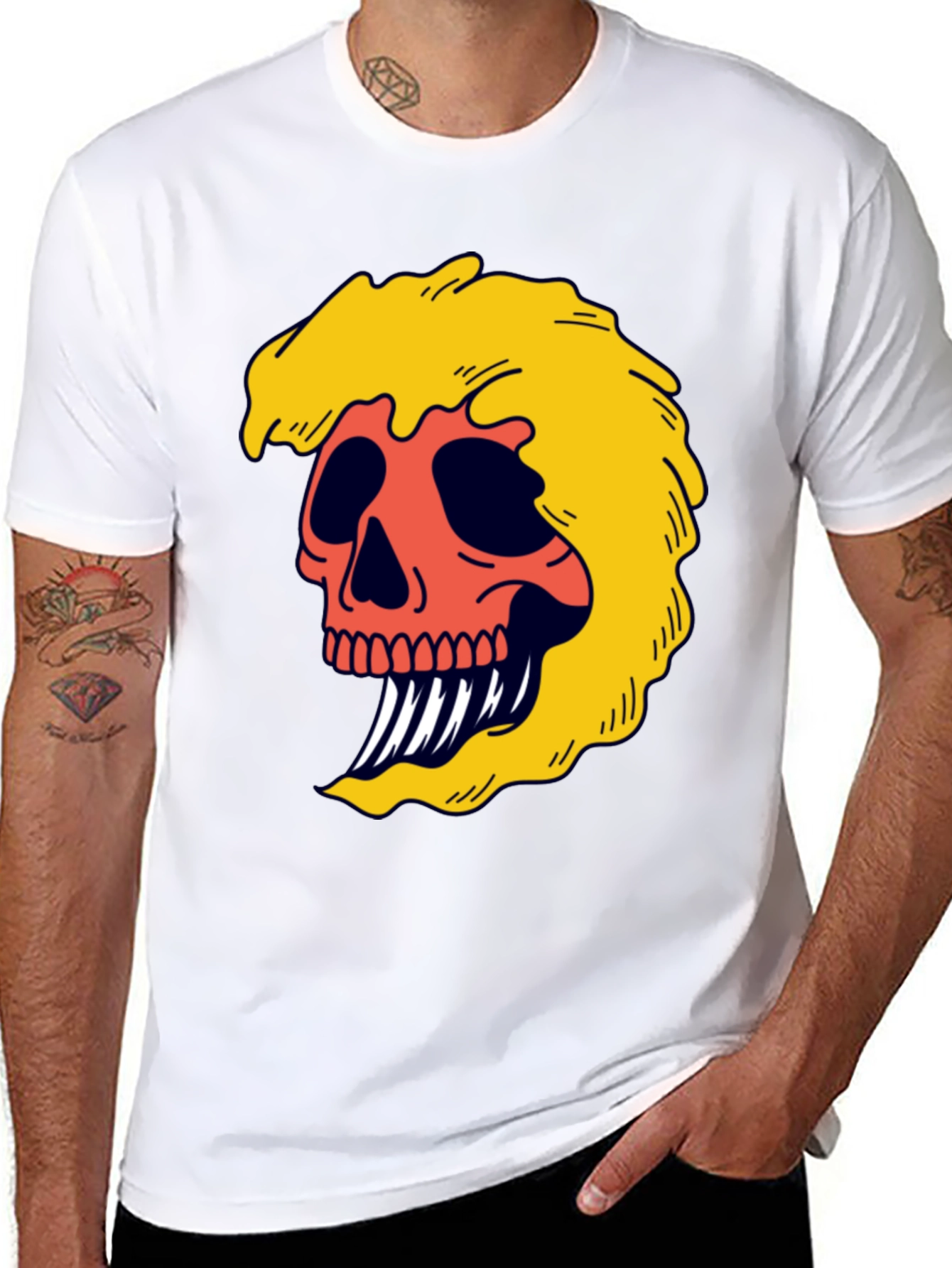 Black Skull Graphic Tee - Bold & Edgy Black T-Shirt view 8