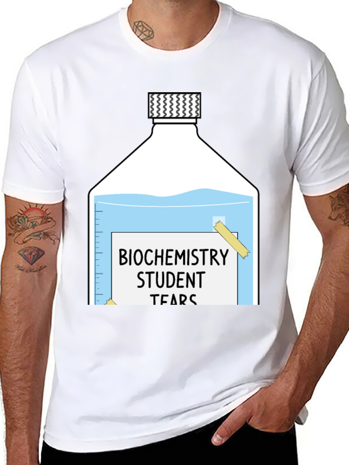 Black Biochemistry Student Tears T-Shirt view 8