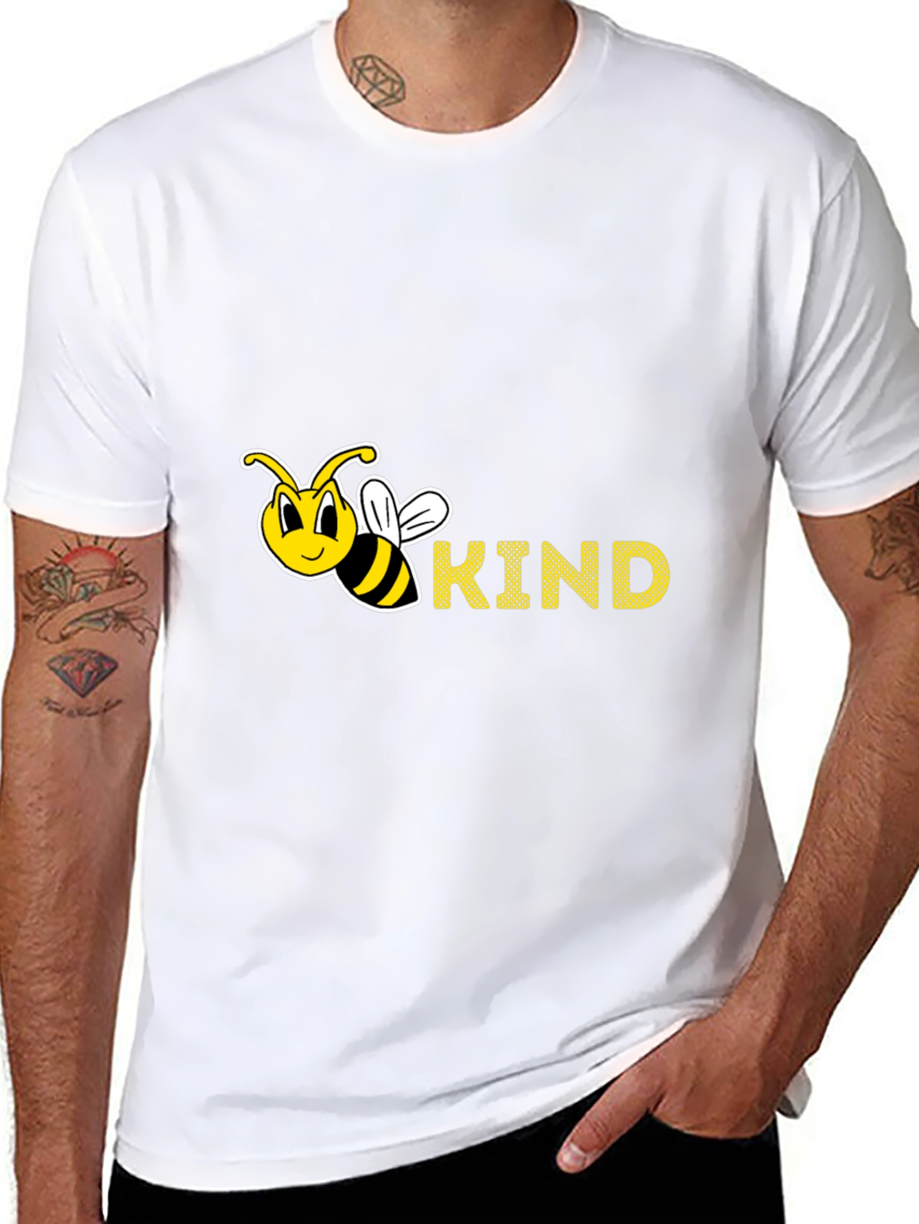 Black Bee Kind T-Shirt - Unisex Black Tee view 8