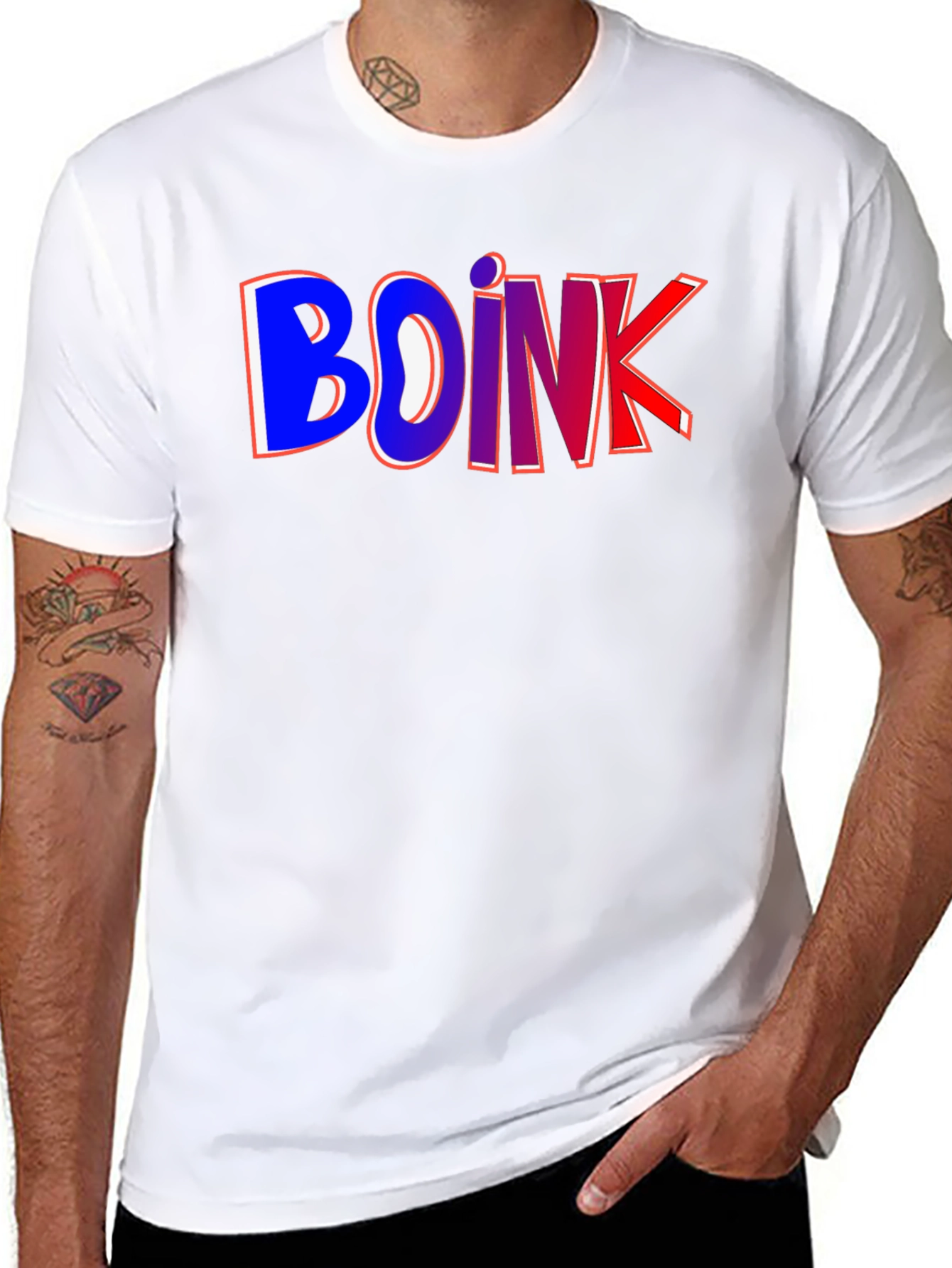 Black Boink Graphic T-Shirt - Crew Neck Cotton Tee view 8