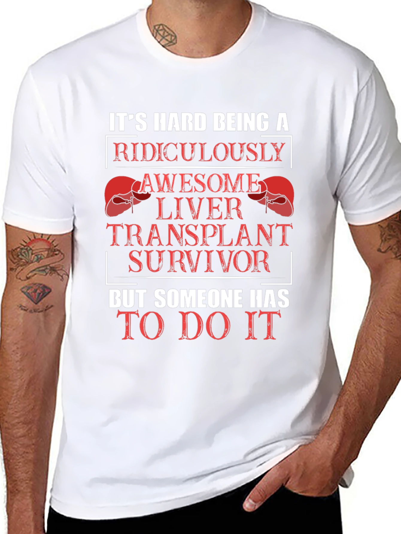 Black Funny Liver Transplant Survivor Graphic T-Shirt view 8