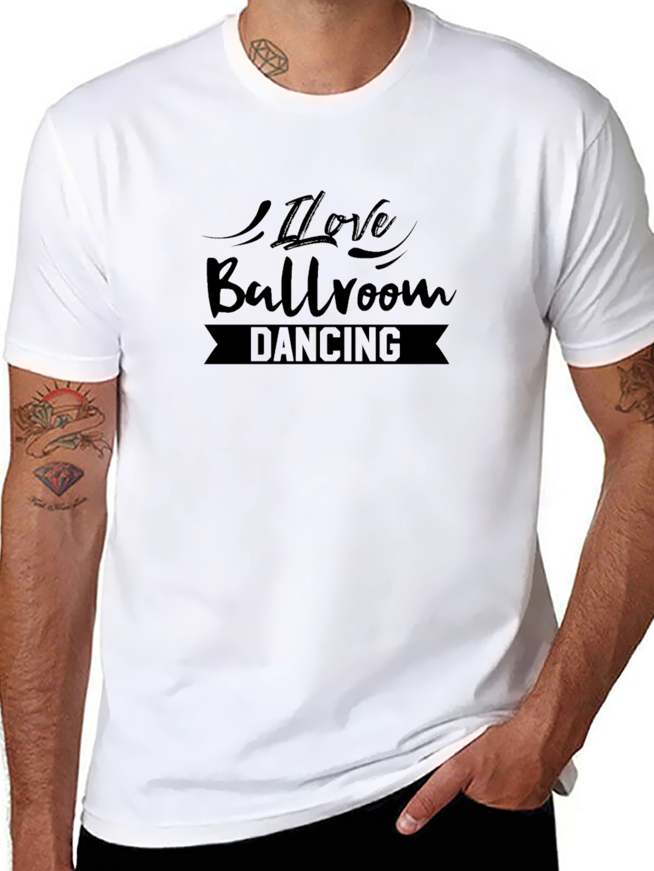 Black I Love Ballroom Dancing Graphic T-Shirt view 8