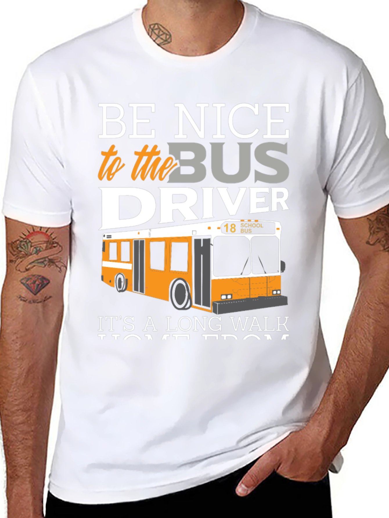 Black Be Nice to the Bus Driver T-Shirt view 8