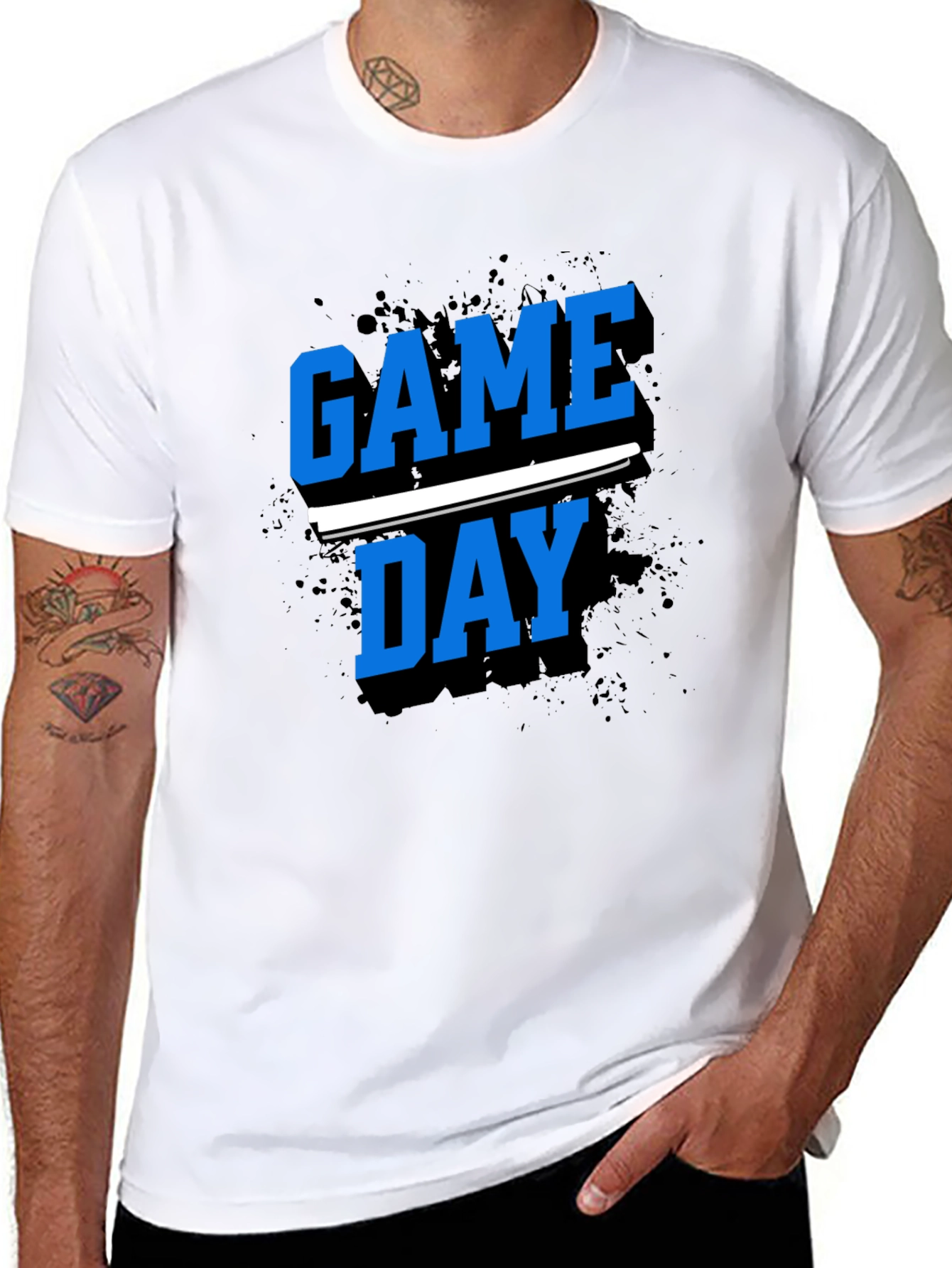 Black Game Day T-Shirt - Black Crew Neck Tee view 8
