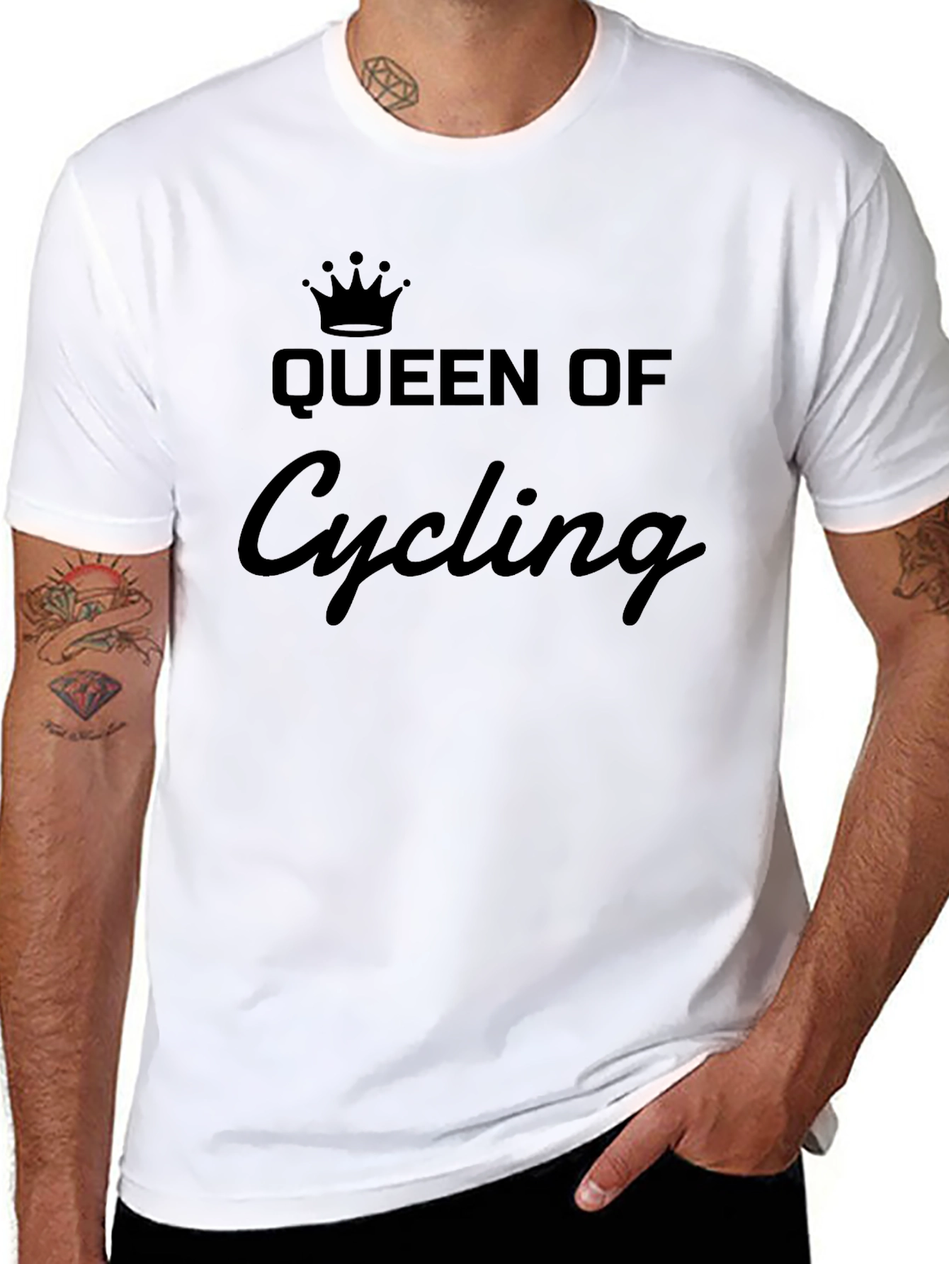 Black Queen of Cycling T-Shirt - Black view 8