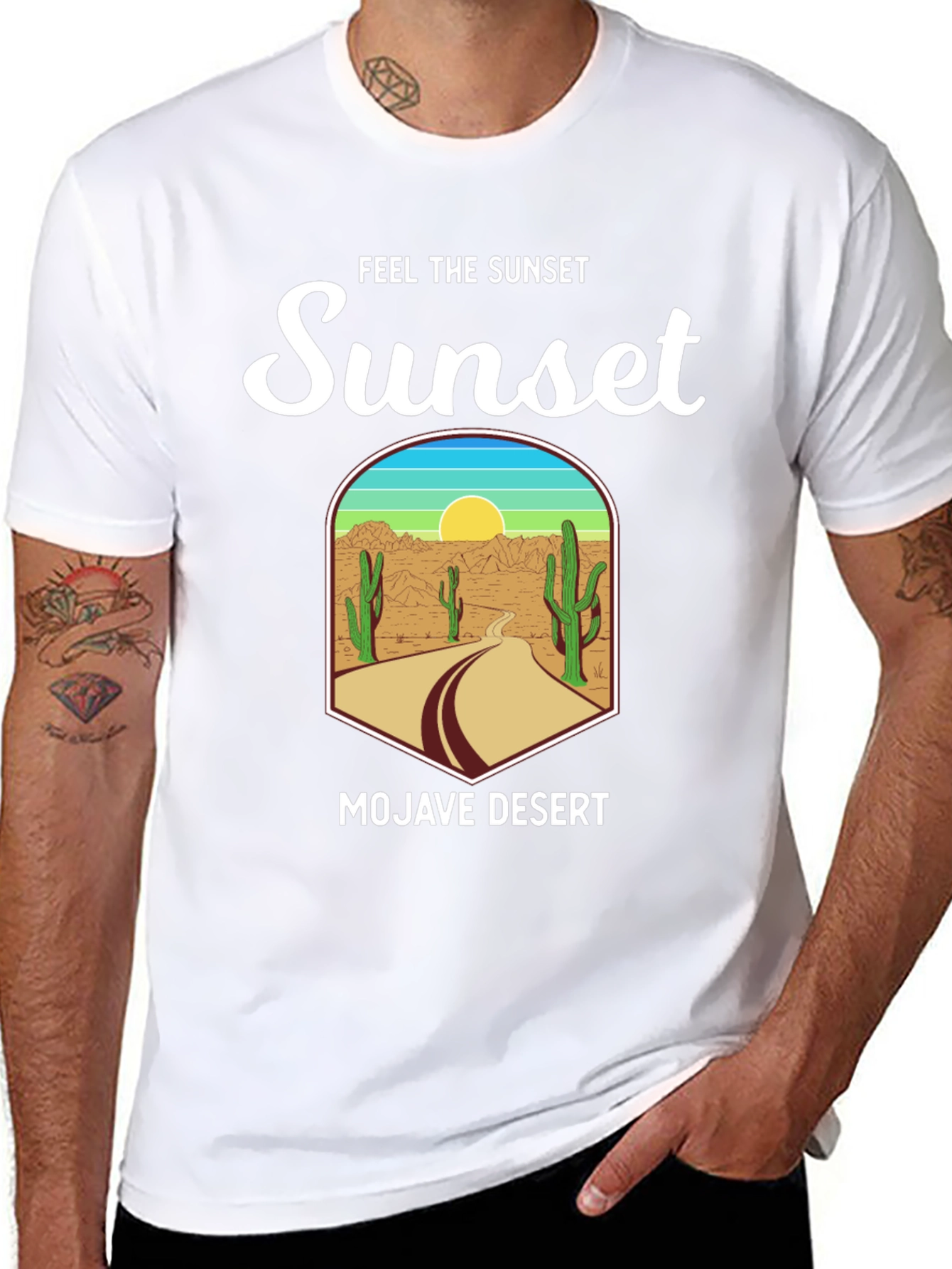 Black Mojave Desert Sunset Graphic Tee - Unisex view 8