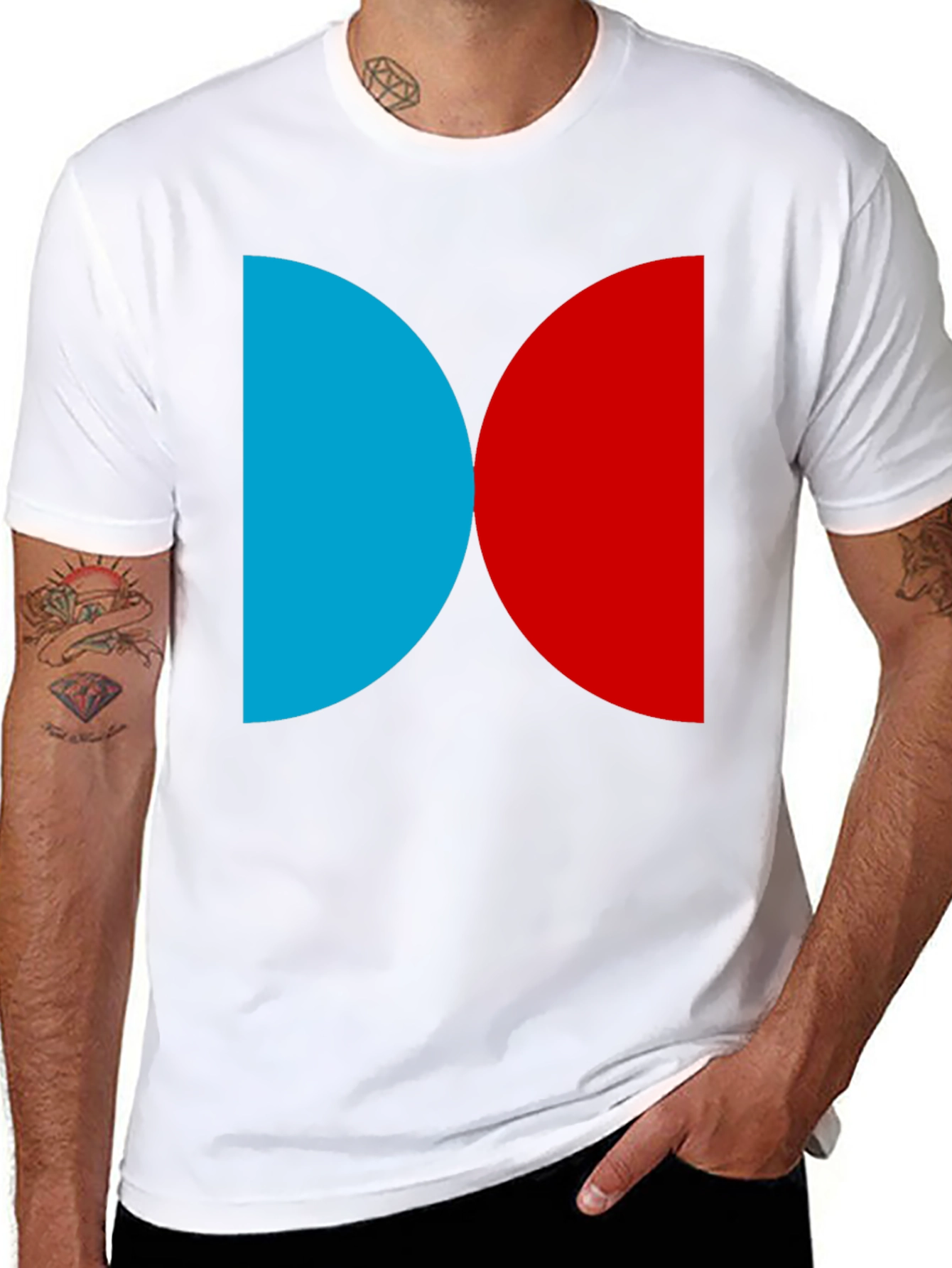 Black Modern Color Block T-Shirt view 8