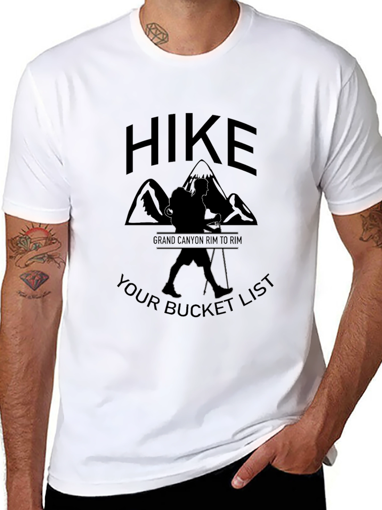 Black Hike Grand Canyon Bucket List Black T-Shirt view 8