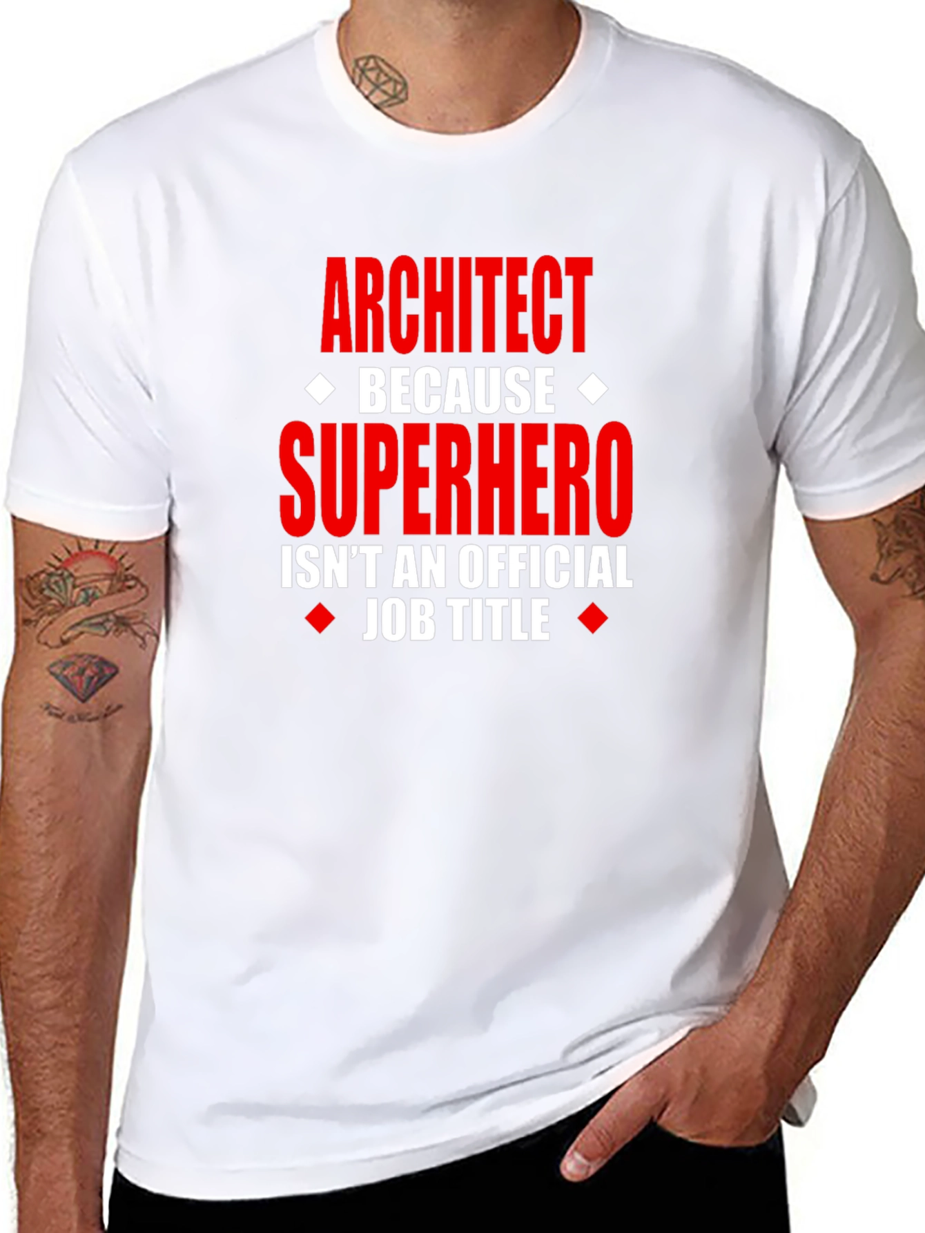 Black Architect Superhero Graphic Tee - Funny Job Title Shirt view 8