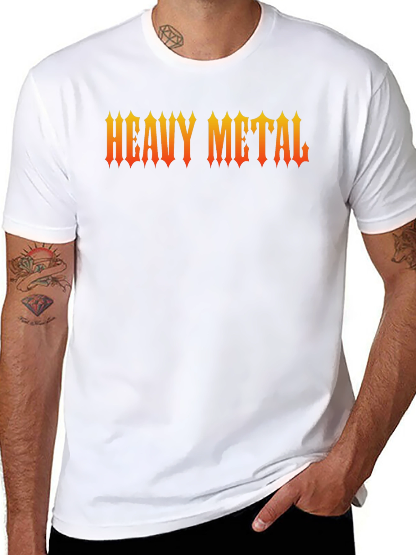 Black Heavy Metal Graphic Print Black T-Shirt view 8