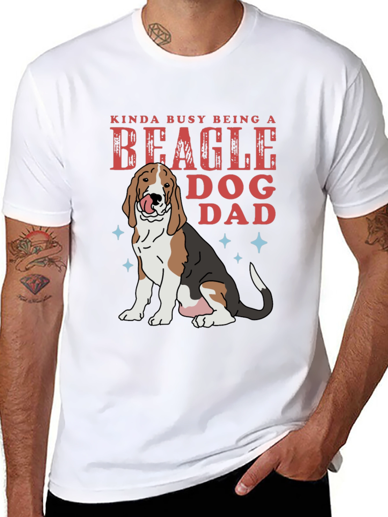 Black Beagle Dog Dad T-Shirt - Funny Pet Lover Tee view 8