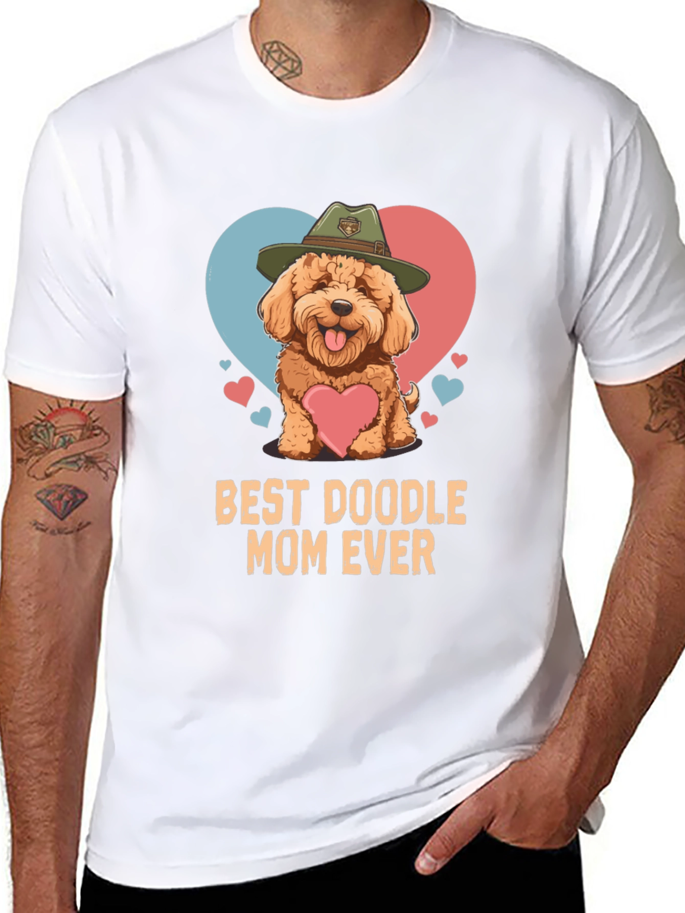 Black Best Doodle Mom Ever T-Shirt view 8
