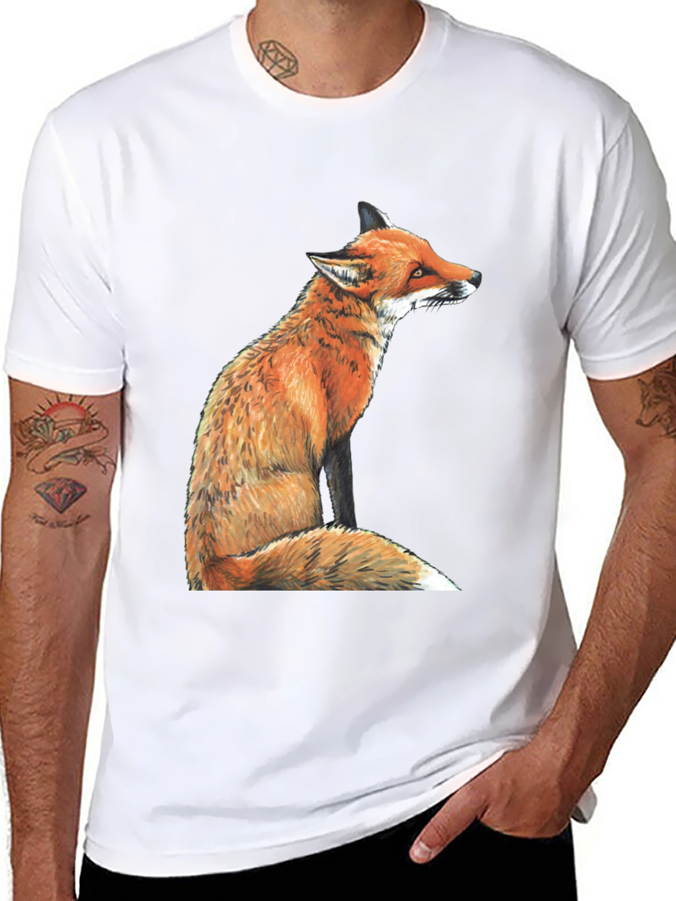 Black Fox Graphic T-Shirt - Unisex Black Tee view 8