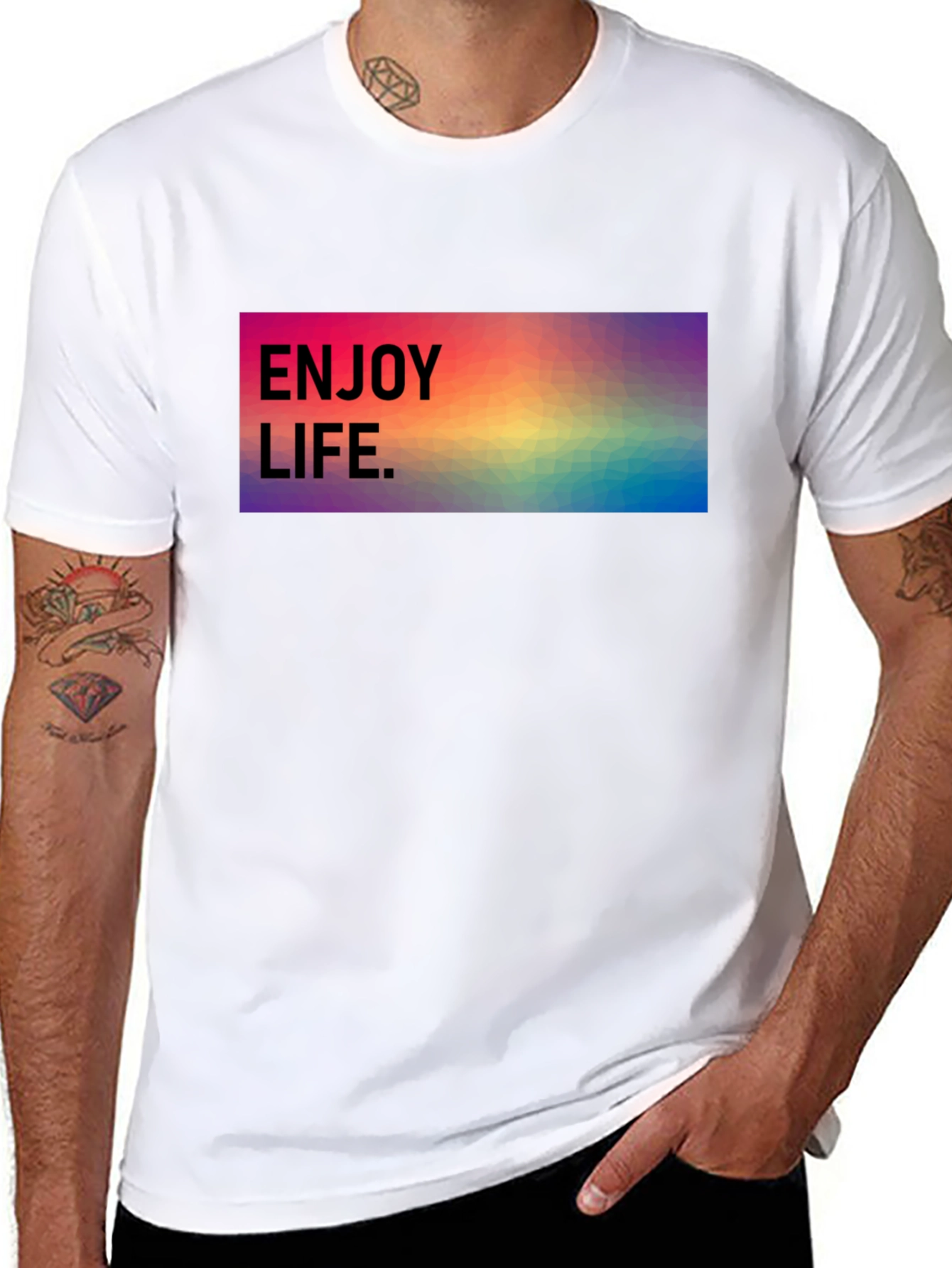 Black Enjoy Life Graphic Tee - Black view 8