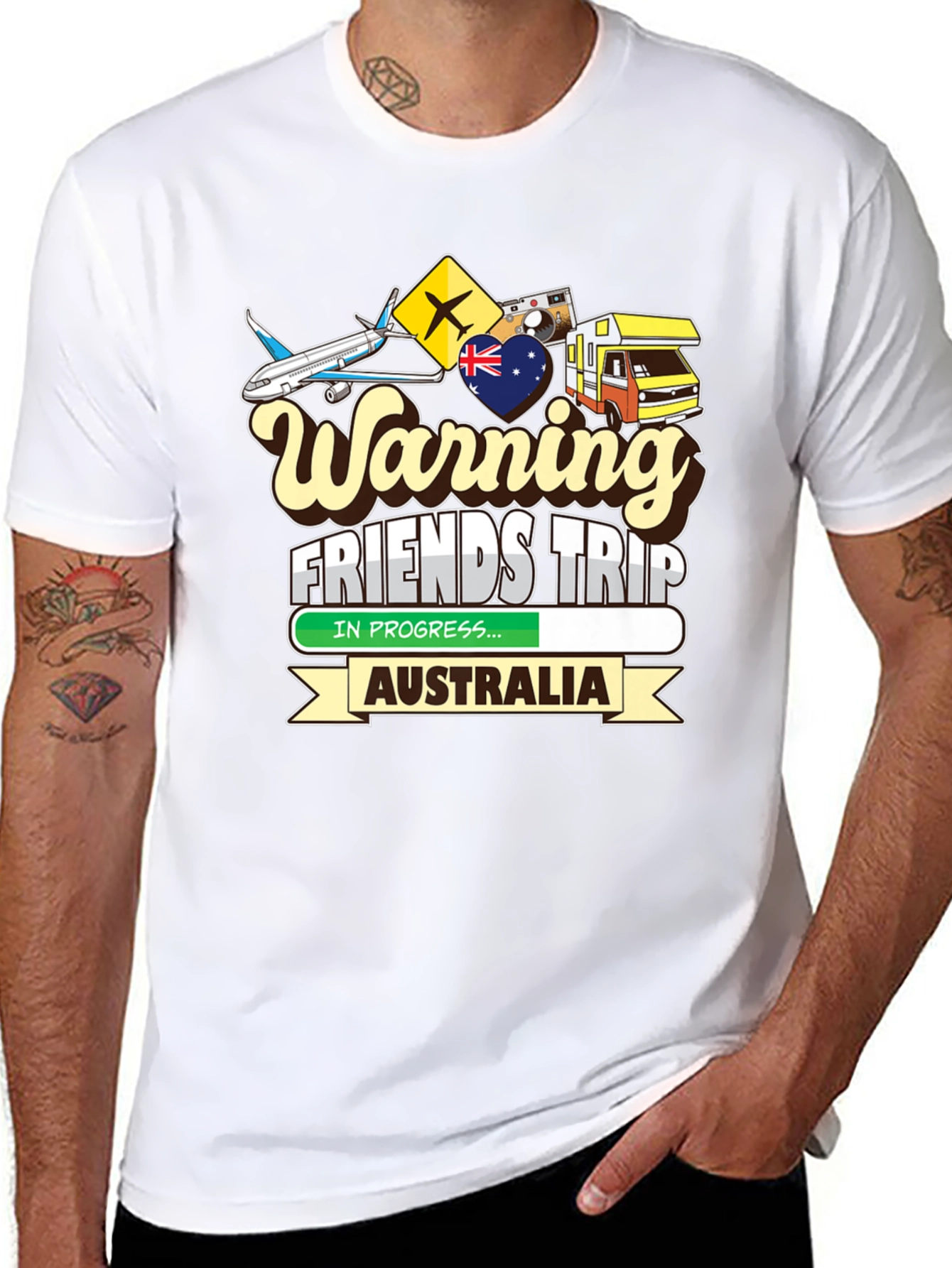 Warning Friends Trip Australia T-Shirt - 8