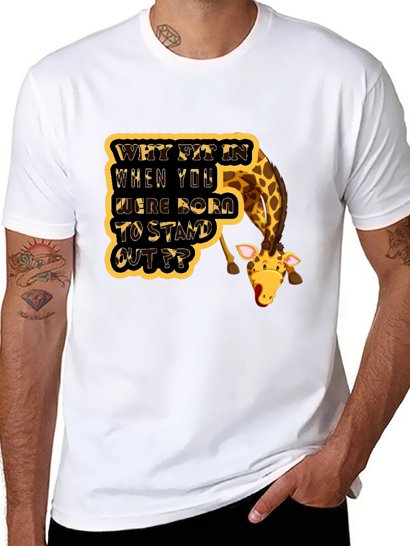 Black Stand Out Giraffe T-Shirt view 8