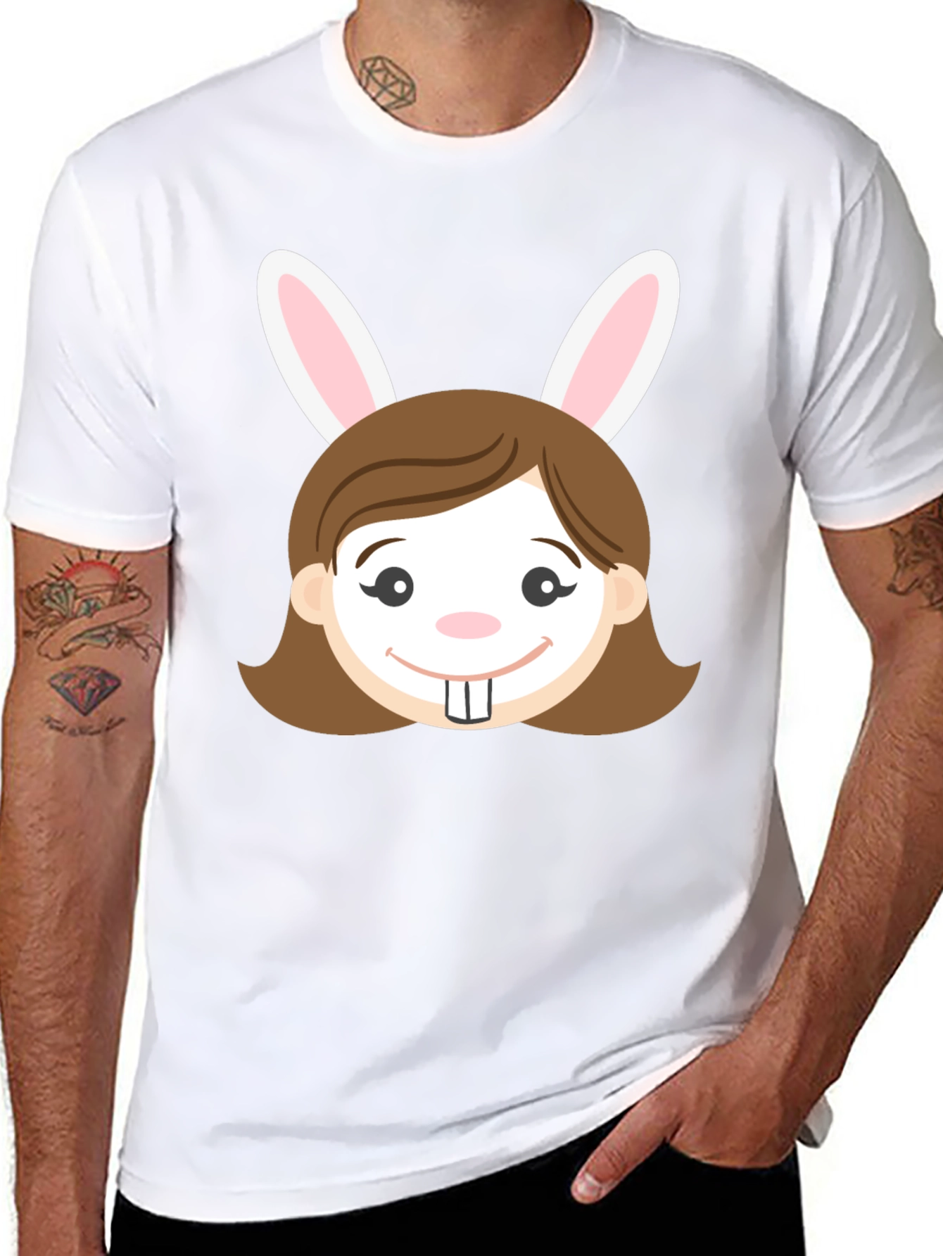 Black Bunny Girl Graphic T-Shirt - Easter Fun! view 8