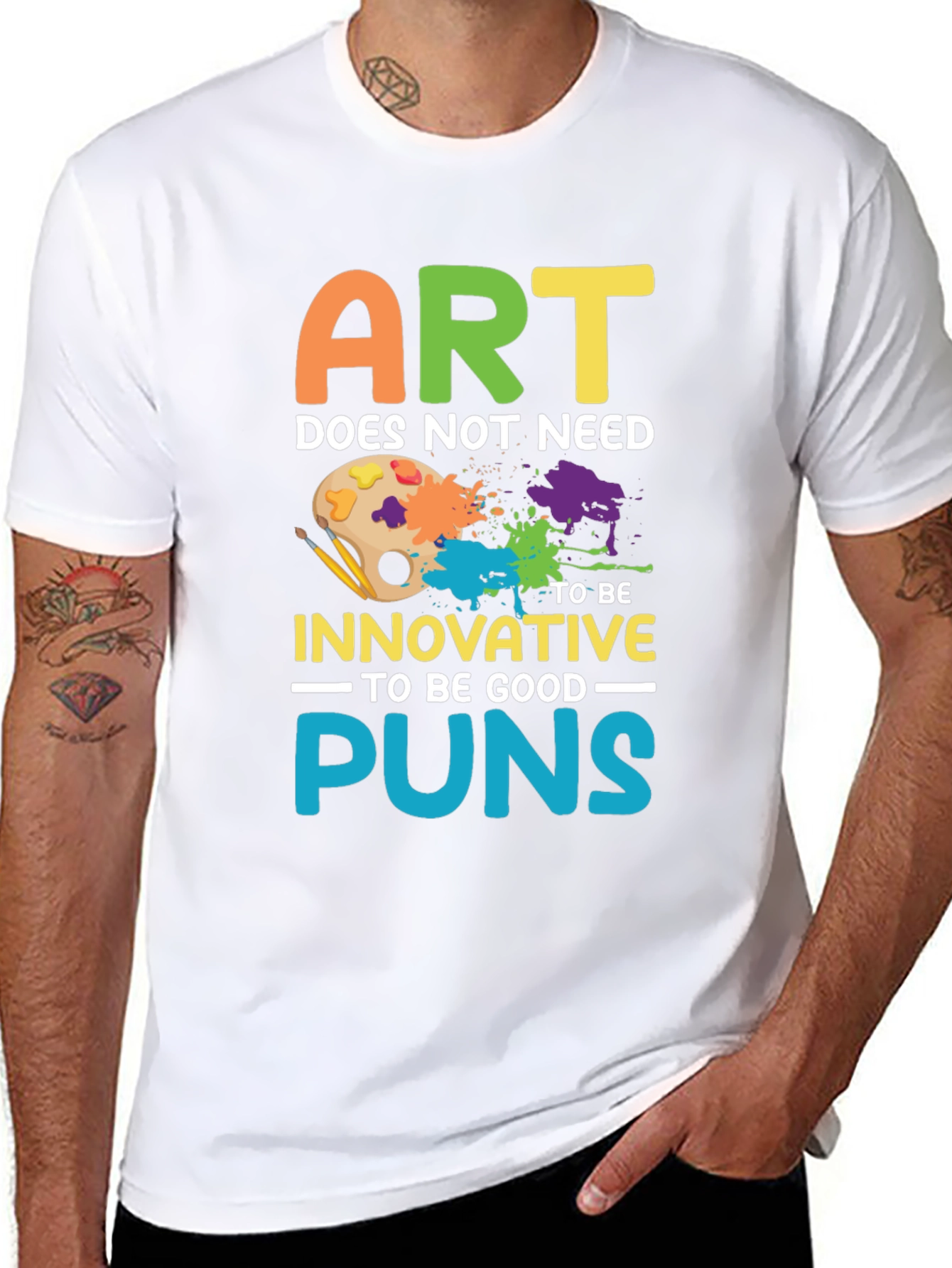 Black Art Puns T-Shirt - Funny Artistic Humor Tee view 8