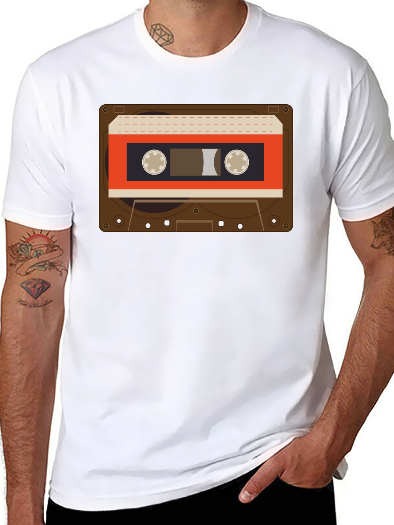 Black Retro Cassette Tape Graphic T-Shirt - Vintage Style view 8