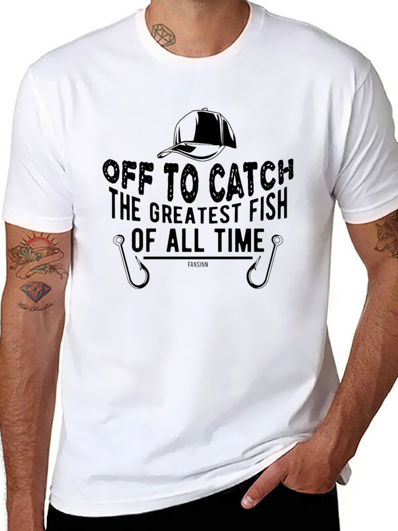 Black Fishing T-Shirt - Off to Catch the Greatest Fish of All Time view 8