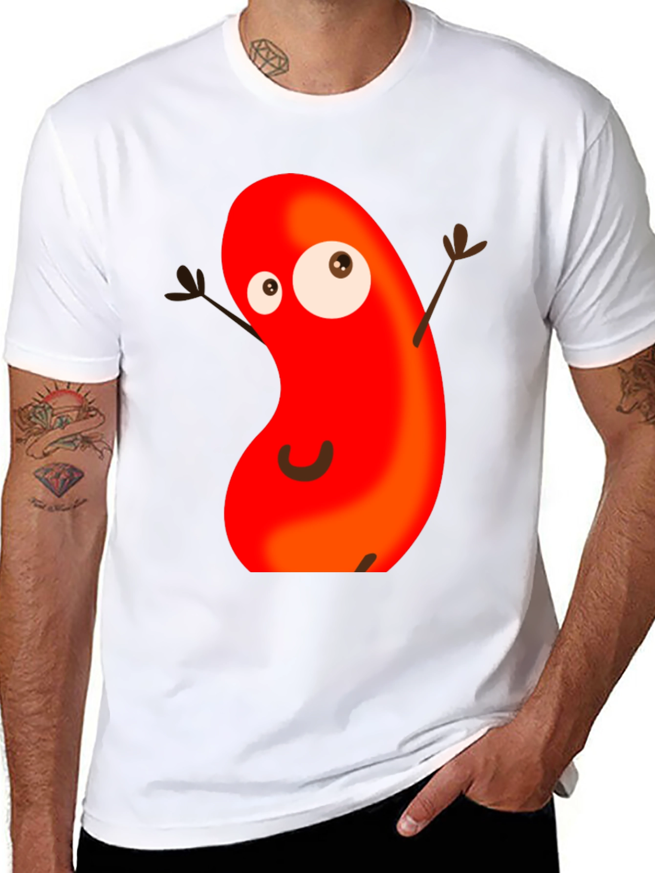 Black Funny Bean Character Graphic Tee view 8