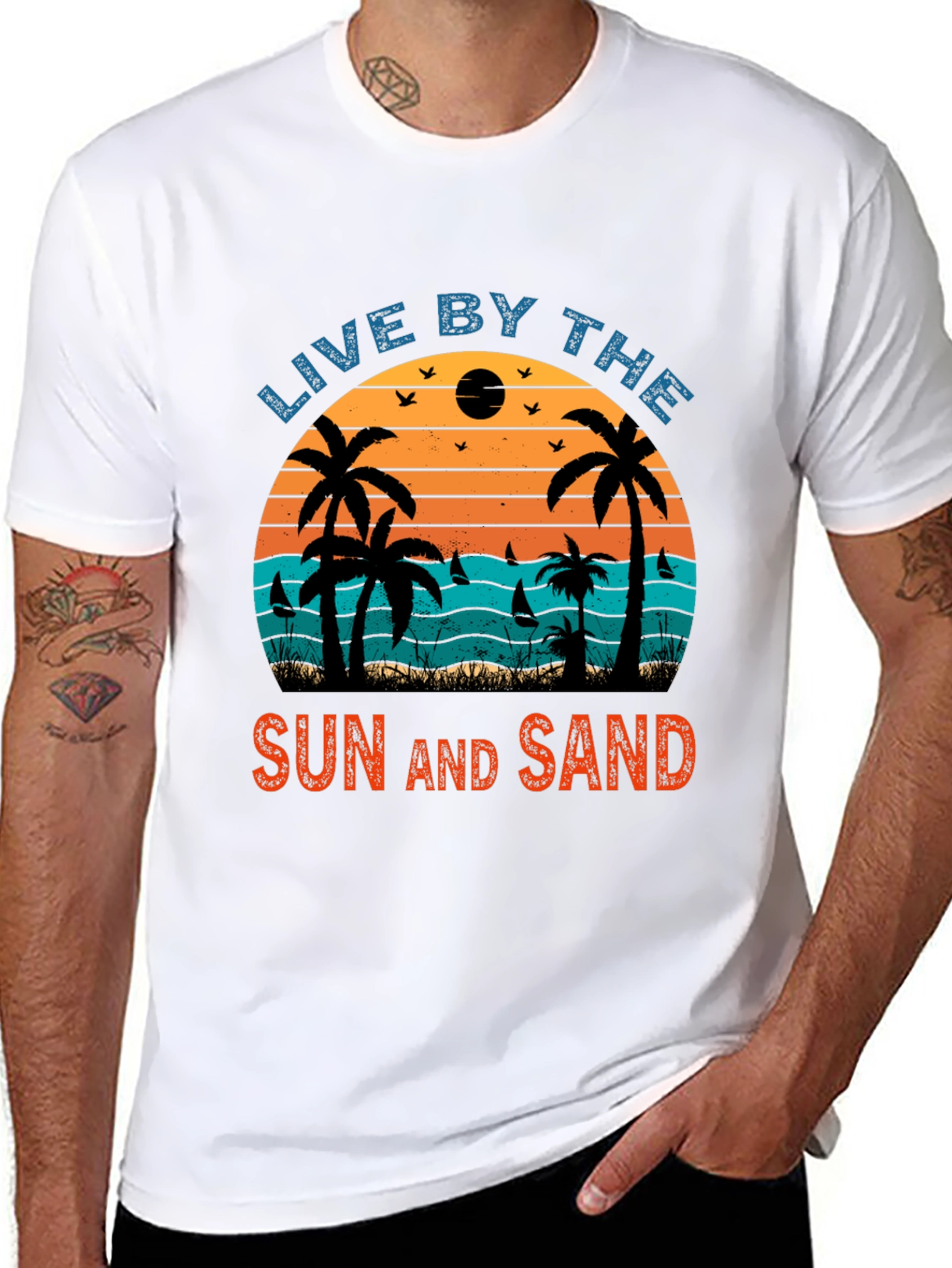 Black Live By The Sun and Sand Graphic T-Shirt view 8