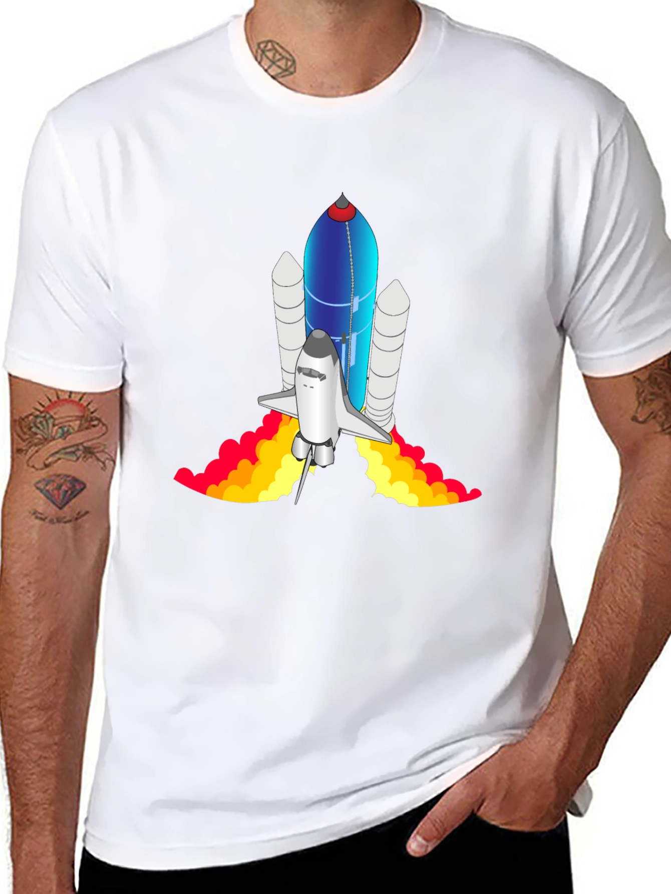Black Space Shuttle Graphic Tee view 8