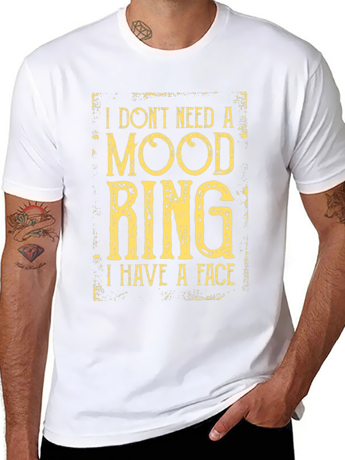 Black Mood Ring Graphic Tee - Black Humor T-Shirt view 8