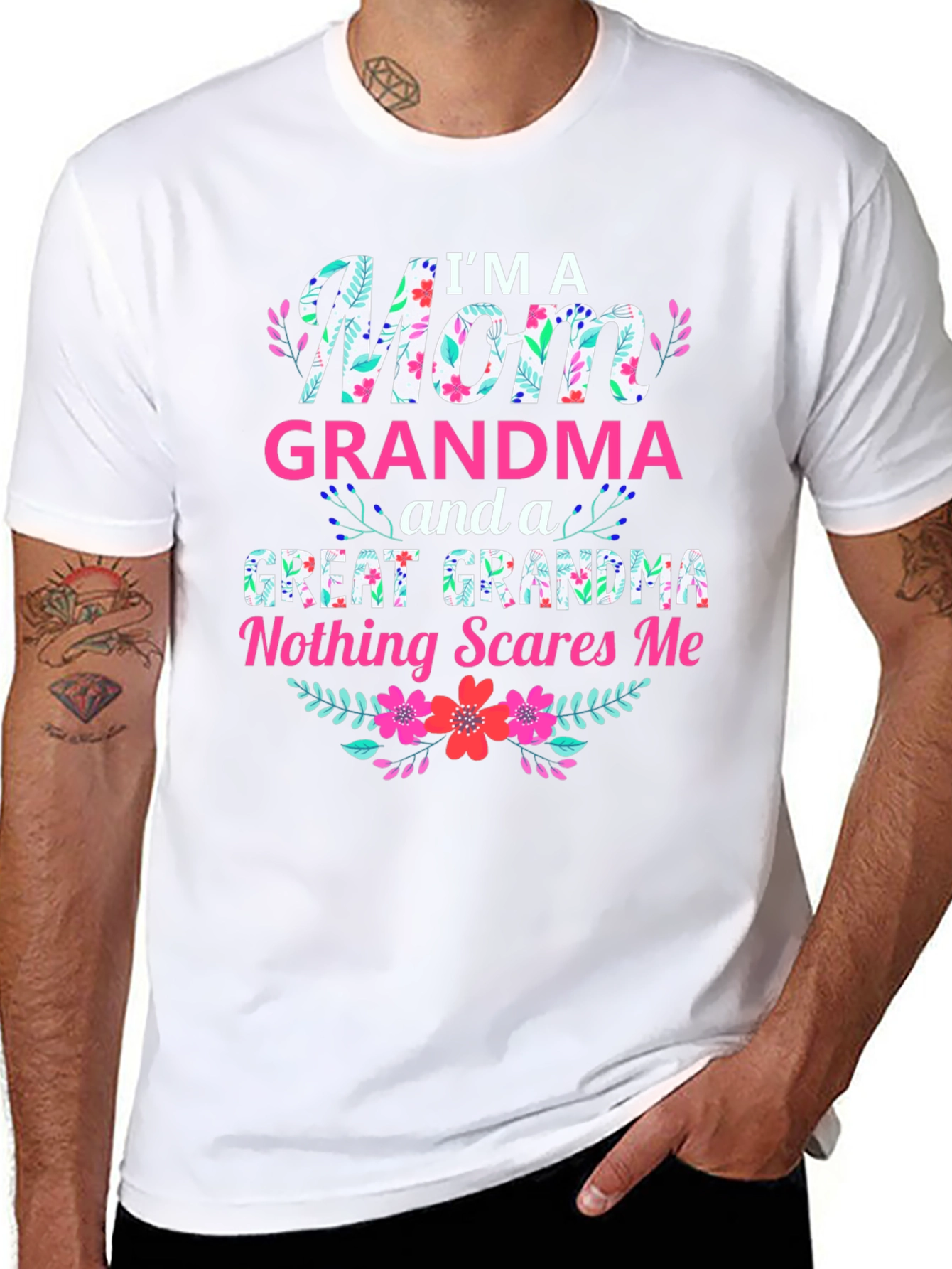 Black I'm a Mom, Grandma & Great Grandma T-Shirt view 8