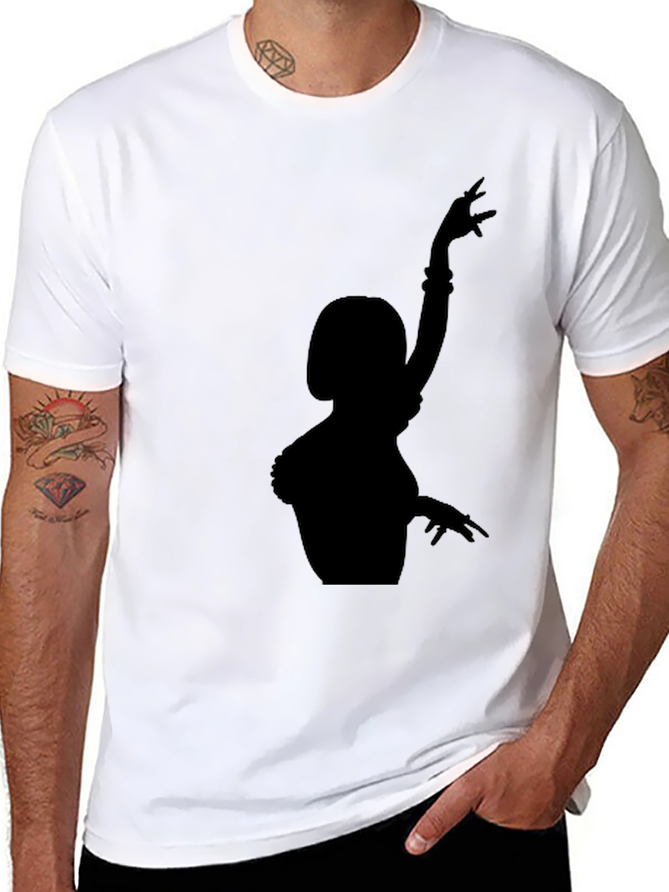 Black Silhouette Dancer Black T-Shirt view 8