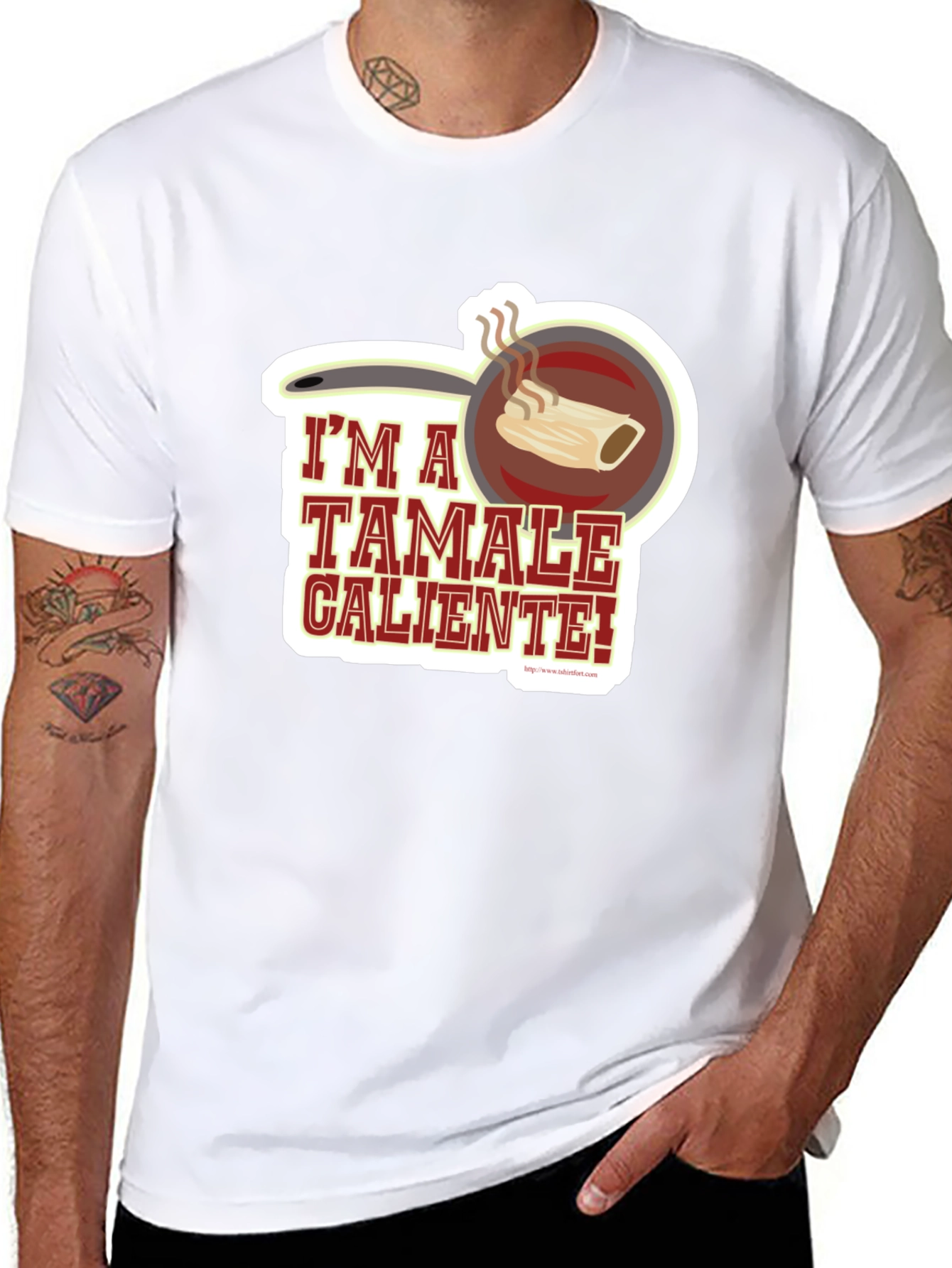 Black I'm a Tamale Caliente! T-Shirt - Funny Foodie Tee view 8
