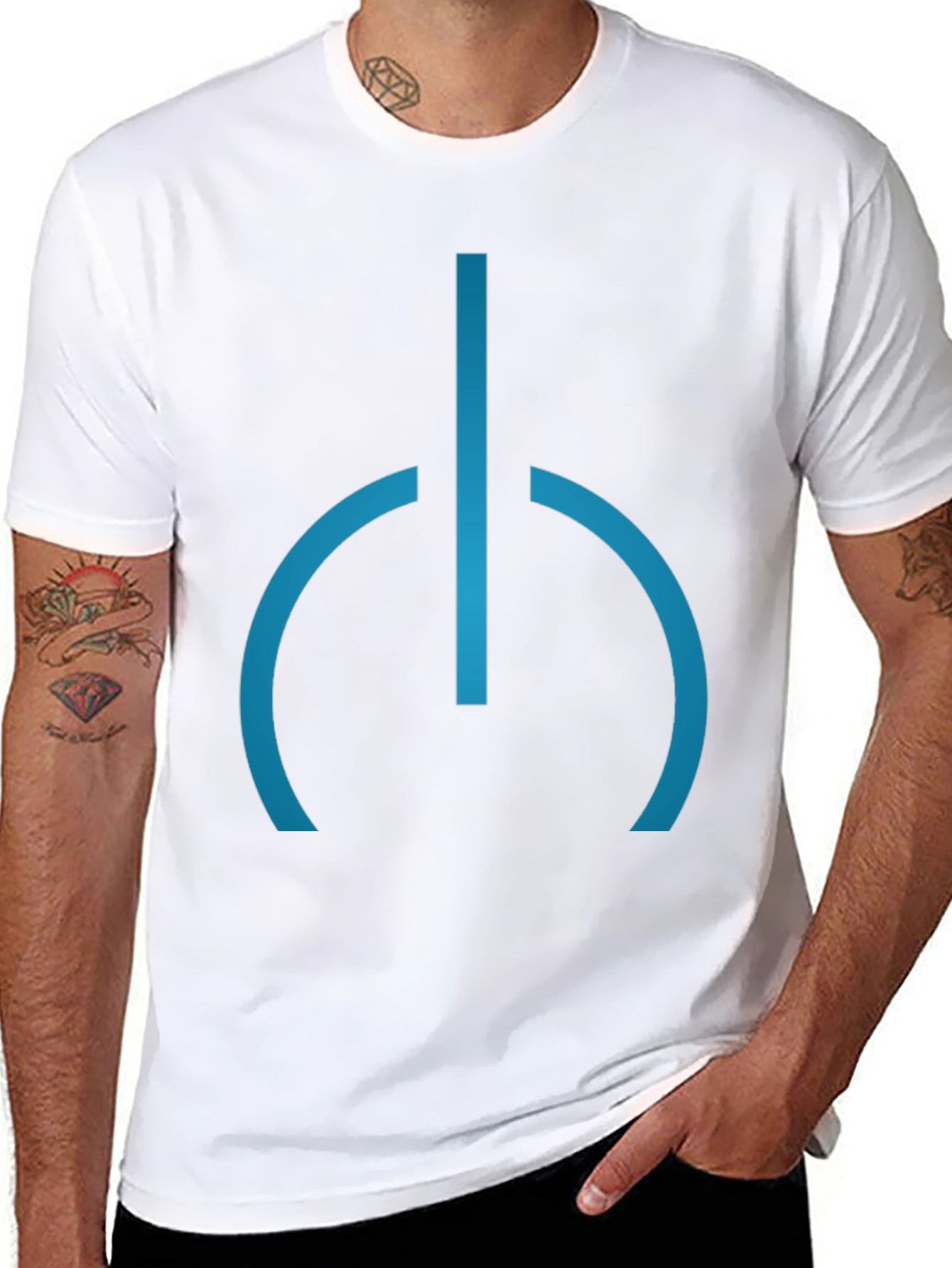 Black Modern Blue Symbol Black T-Shirt view 8