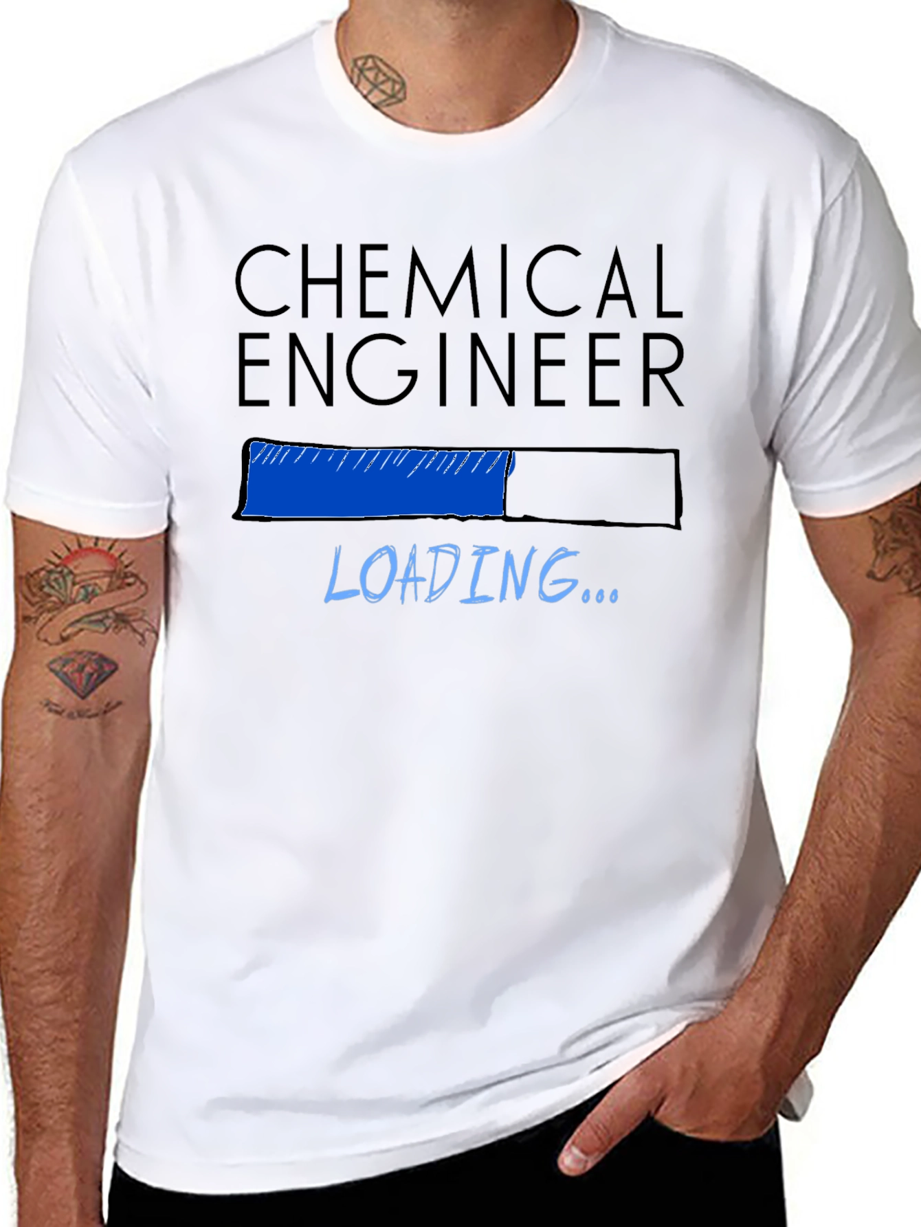 Black Chemical Engineer Loading T-Shirt - Black view 8