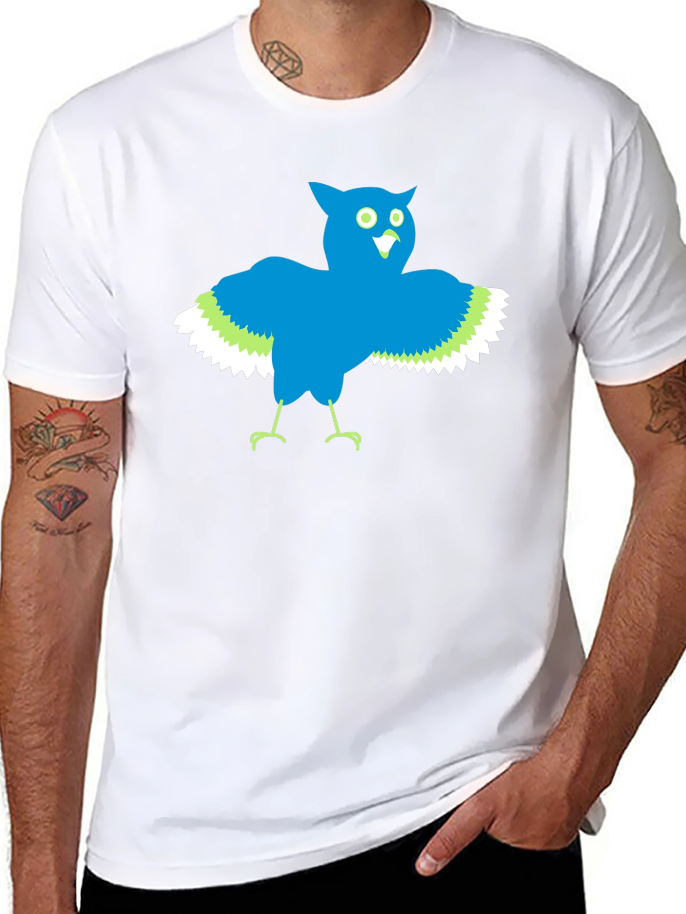 Black Funny Owl Graphic Black T-Shirt view 8