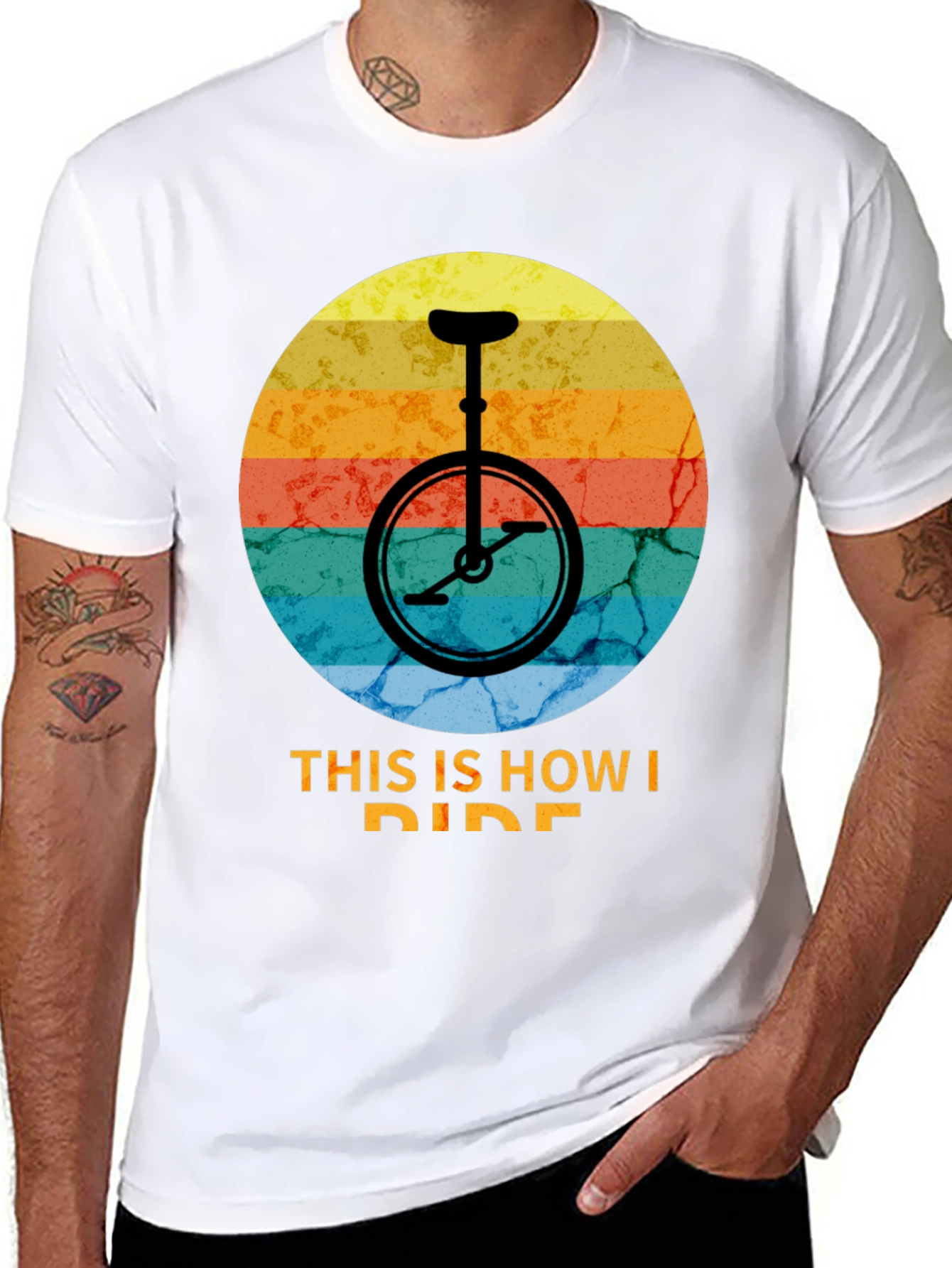 Black Retro Unicycle T-Shirt - This Is How I Ride view 8