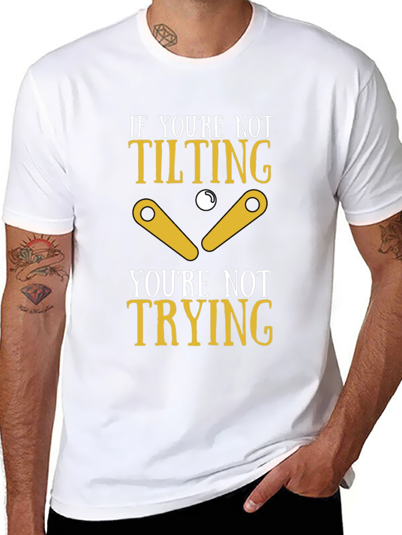 Black Tilting Pinball Funny T-Shirt view 8