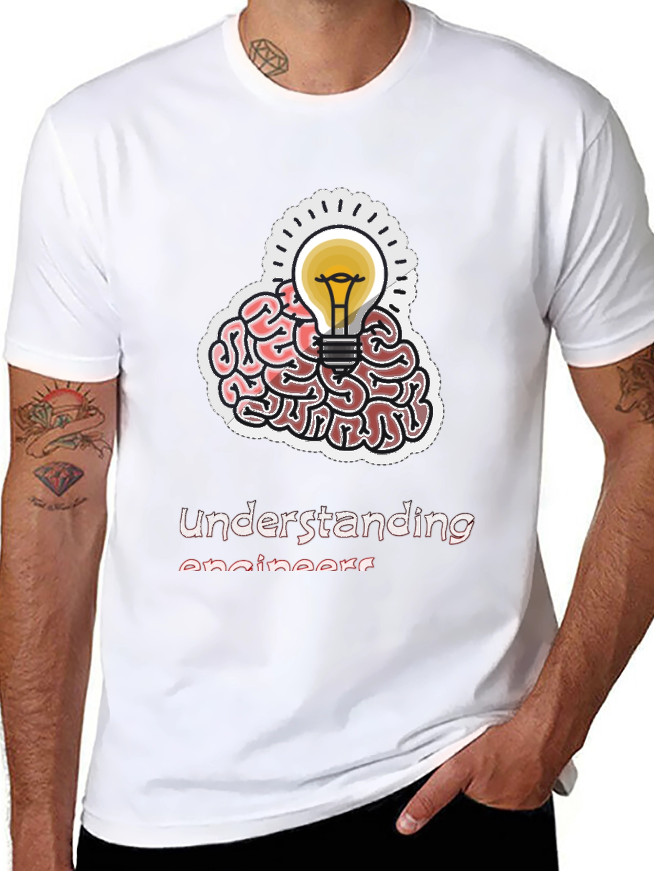 Black Understanding Engineers Brain T-Shirt view 8