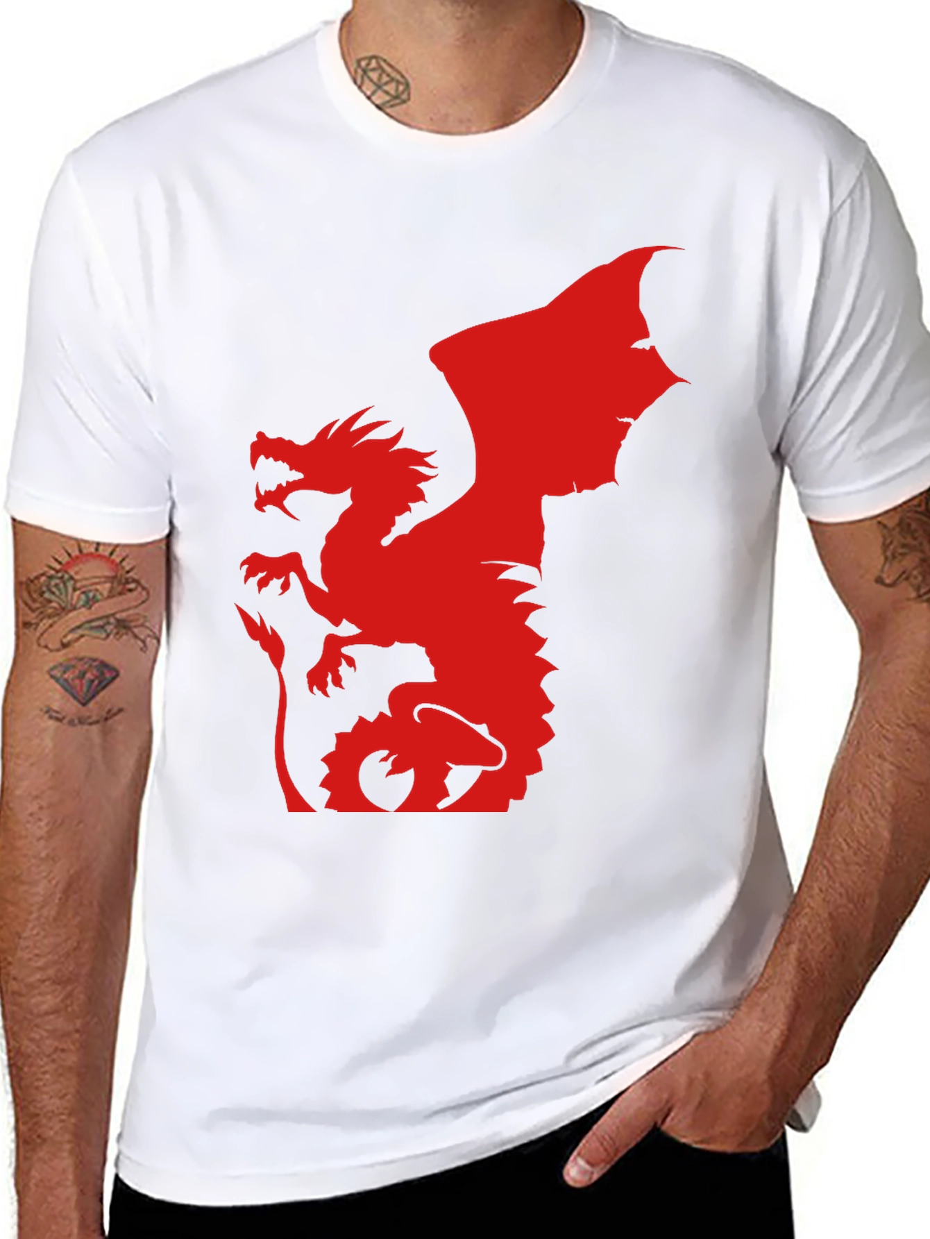 Black Red Dragon Graphic Tee - Bold & Unique! view 8