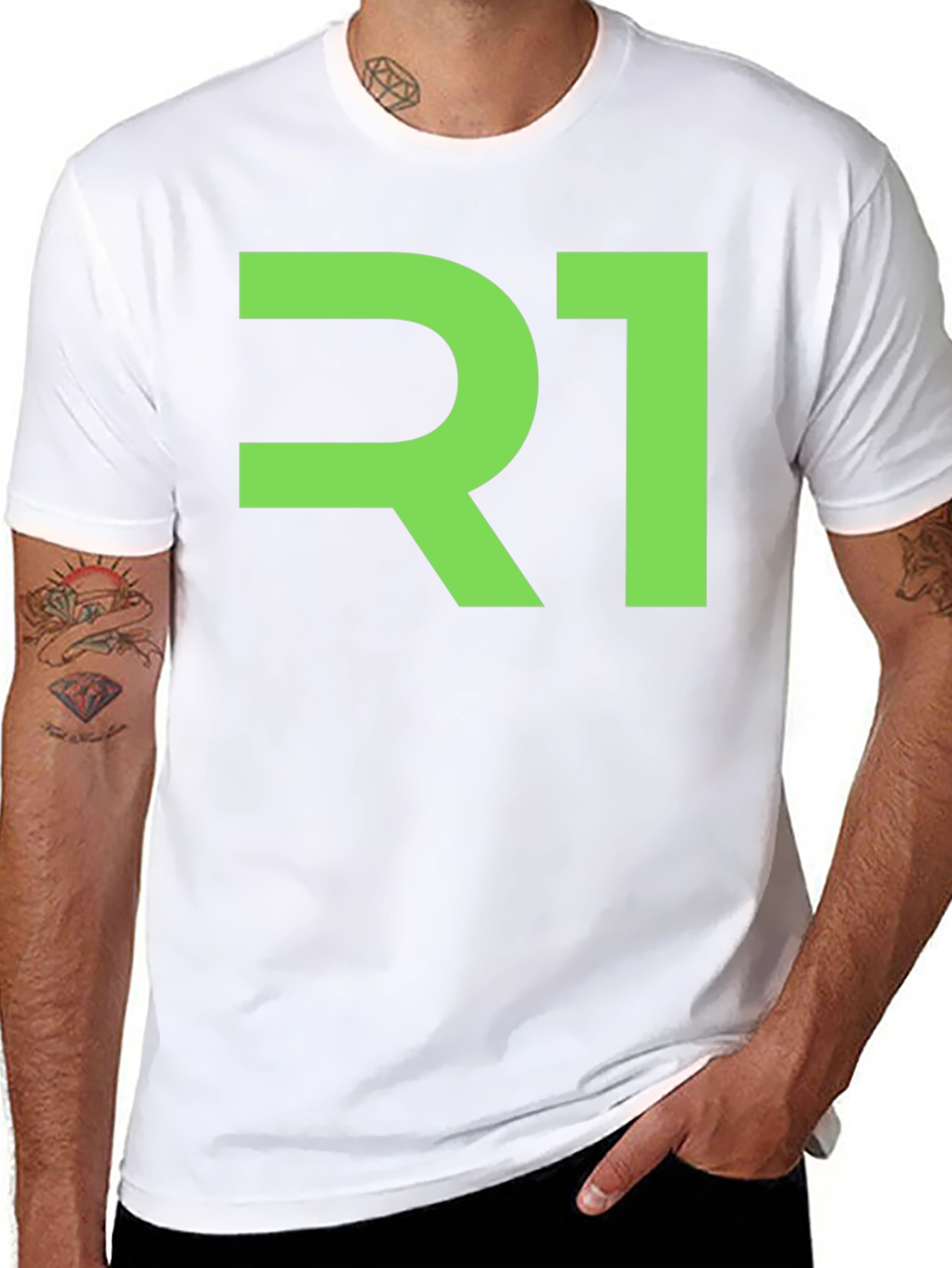 Black R1 Graphic Tee - Bold Statement T-Shirt view 8