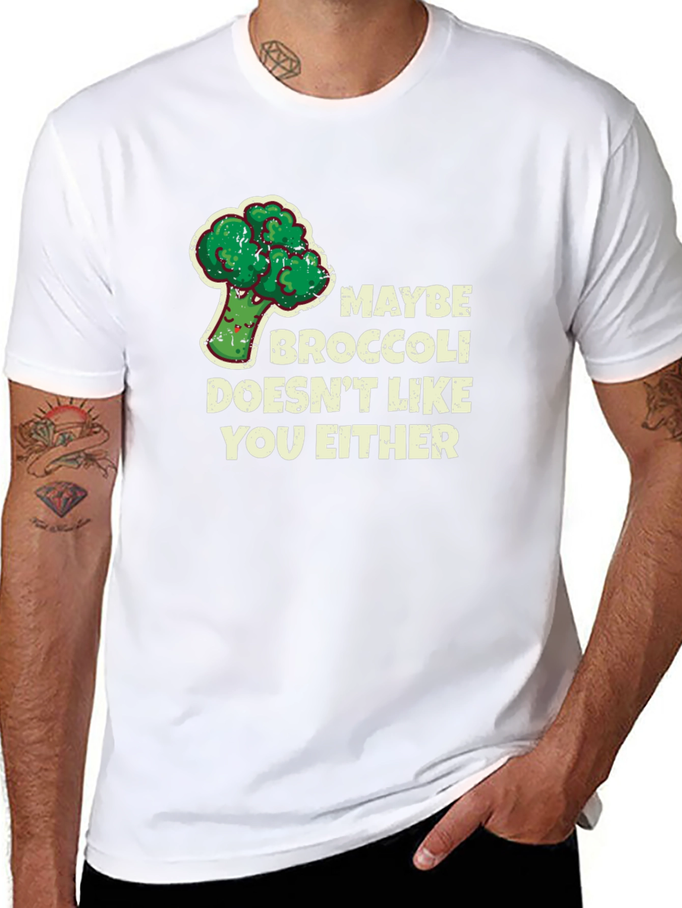 Black Maybe Broccoli T-Shirt - Funny Foodie Tee view 8