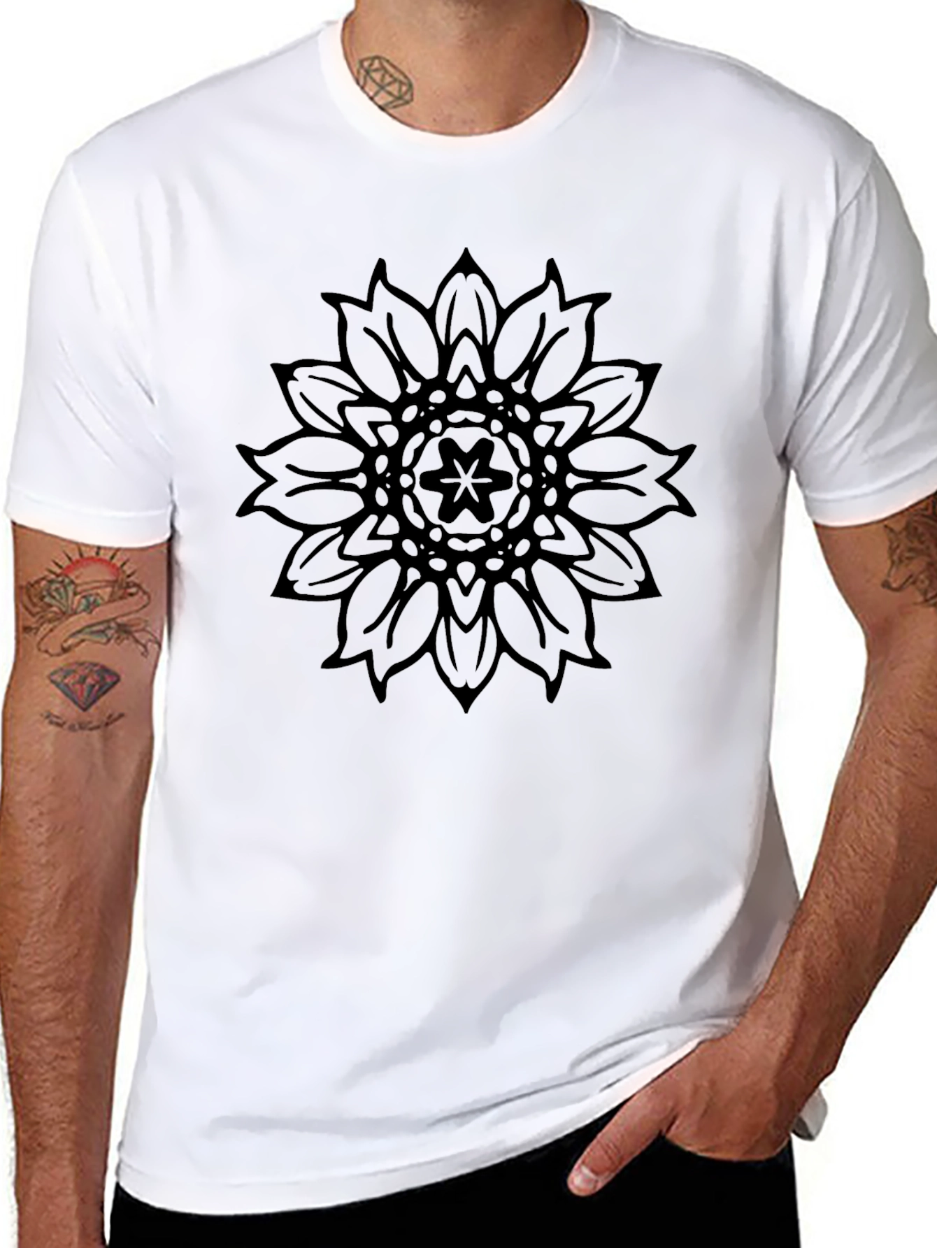 Black Black Mandala Graphic Tee - Casual Style view 8