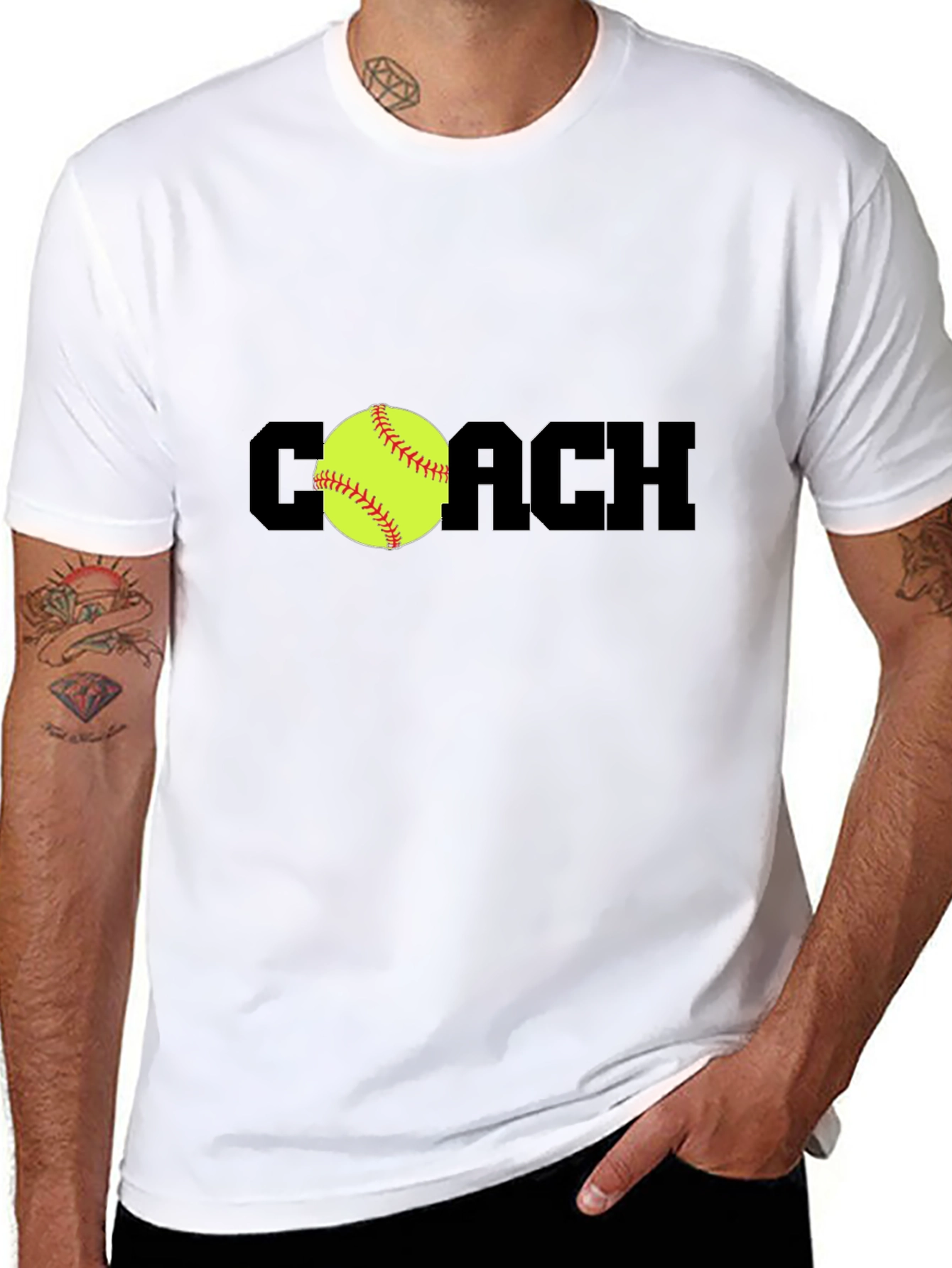 Black Coach Softball T-Shirt - Black view 8