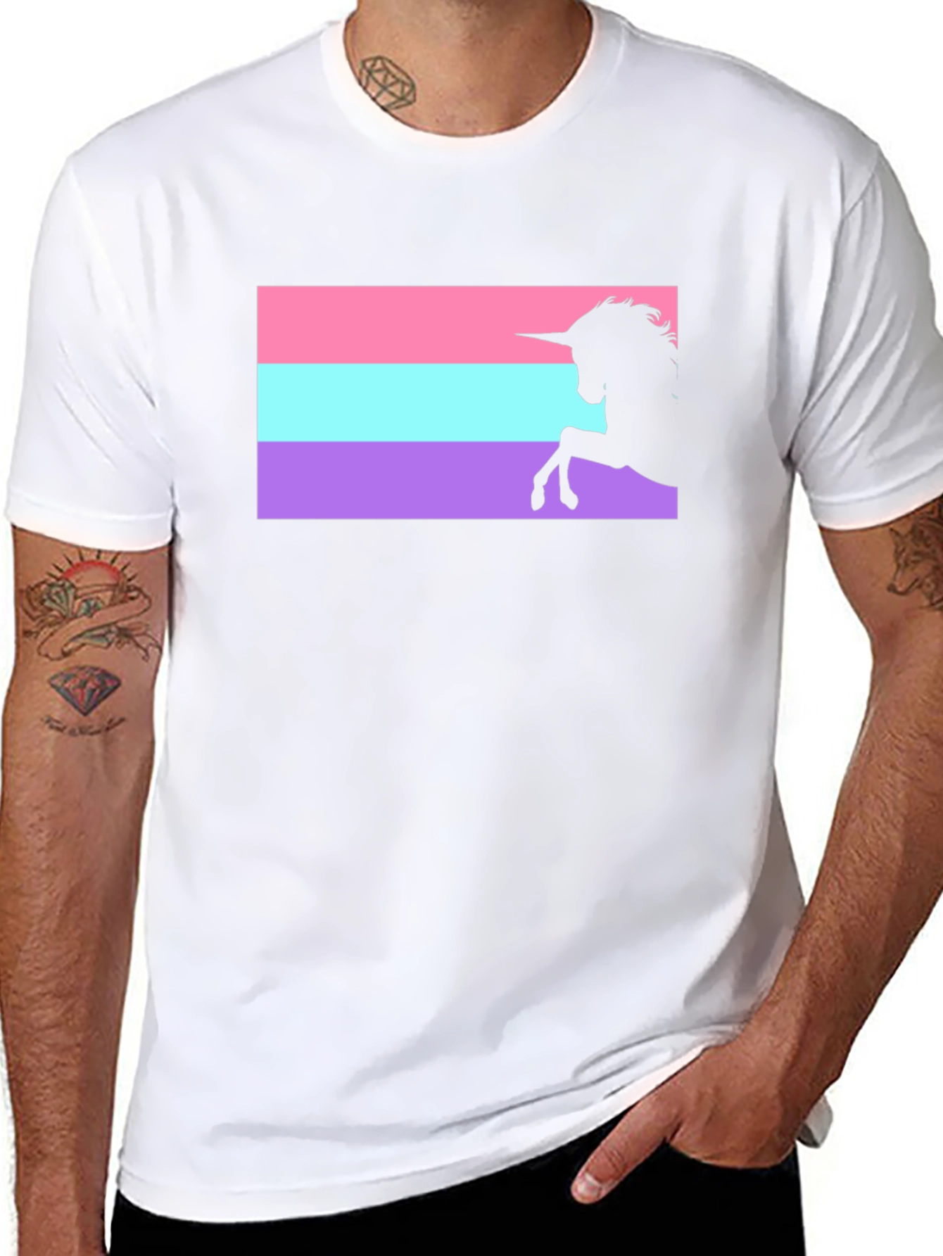Black Unicorn Genderfluid Pride T-Shirt view 8