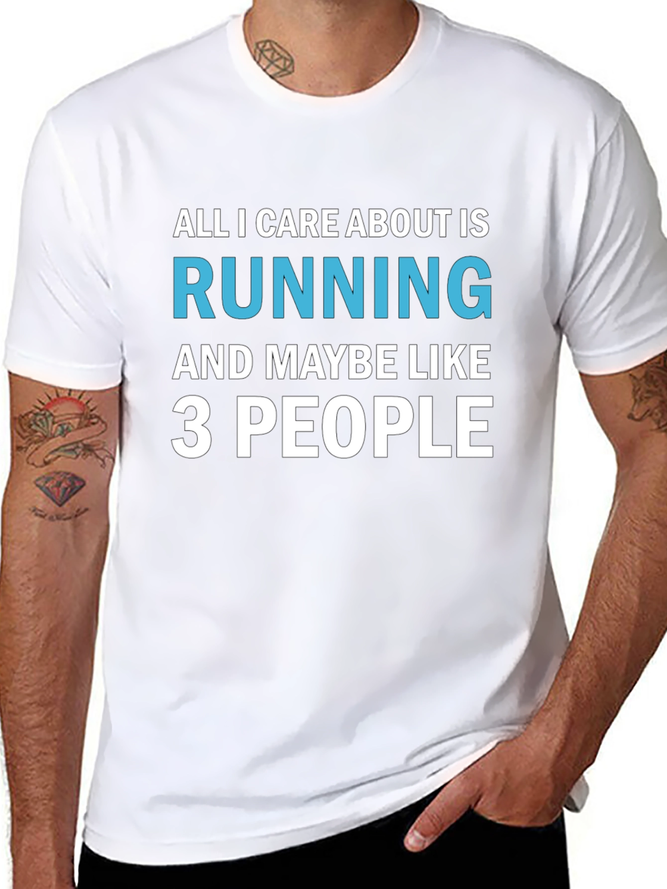 Black Running T-Shirt: All I Care About Is Running view 8